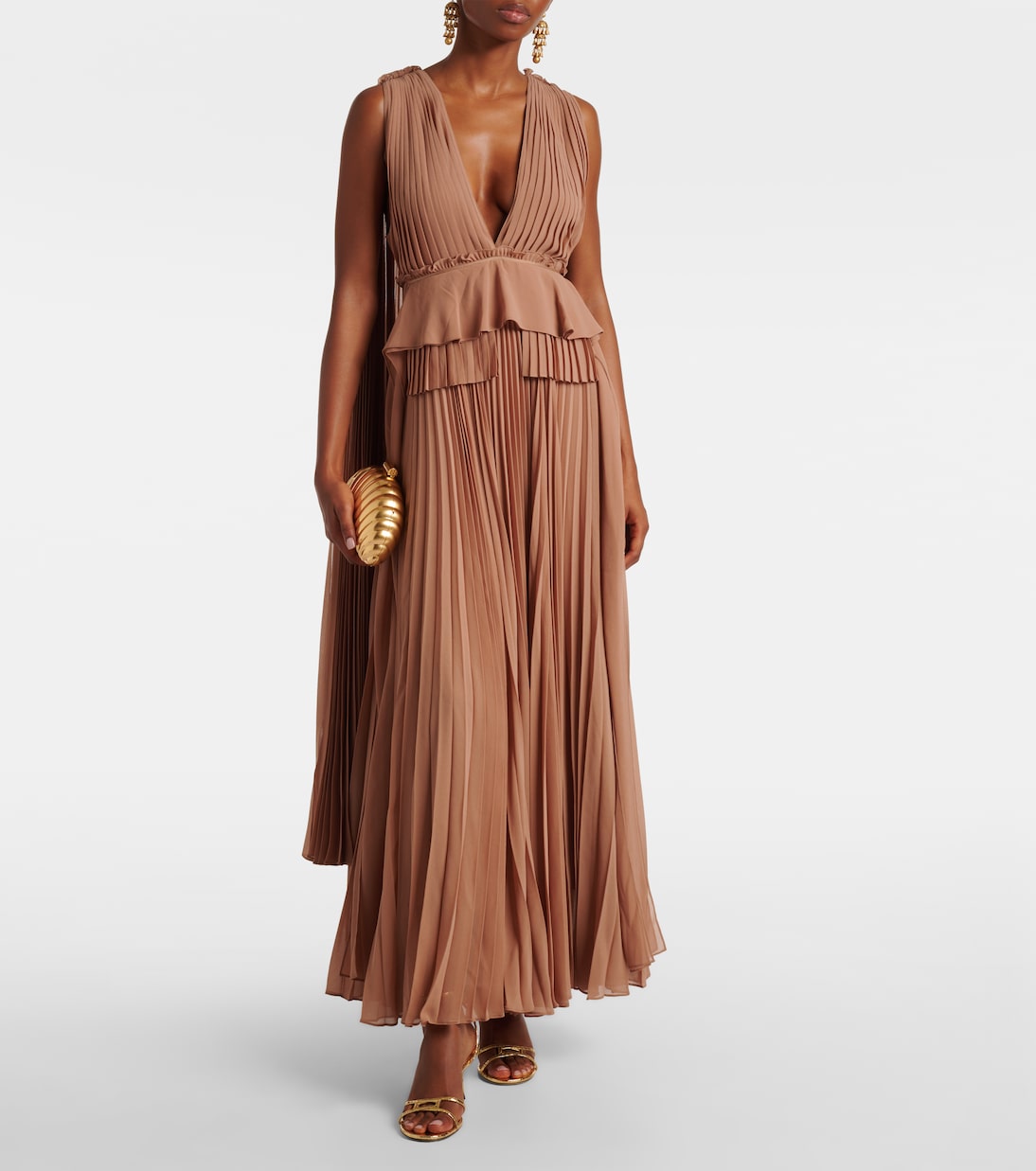 Memento plissé caped maxi dress | Zimmermann