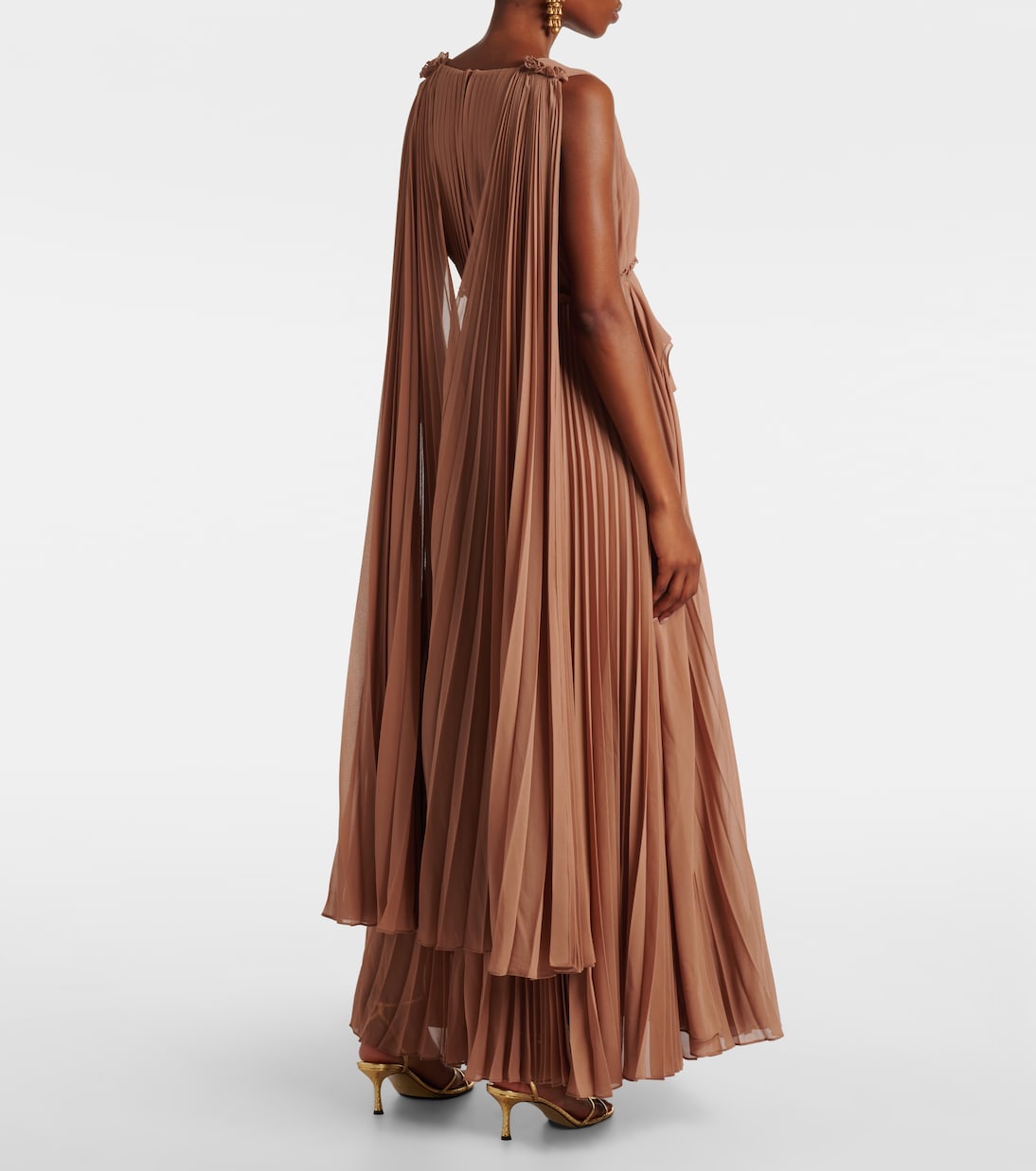 Memento plissé caped maxi dress | Zimmermann
