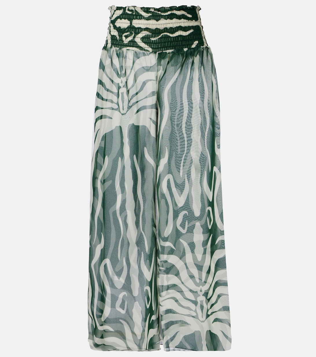 Printed sheer wide-leg pants | Johanna Ortiz