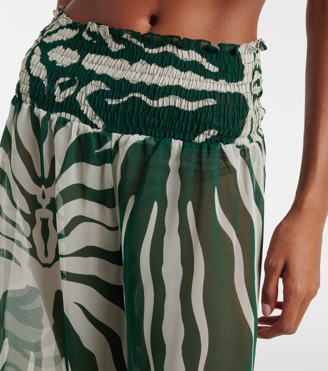 Printed sheer wide-leg pants | Johanna Ortiz