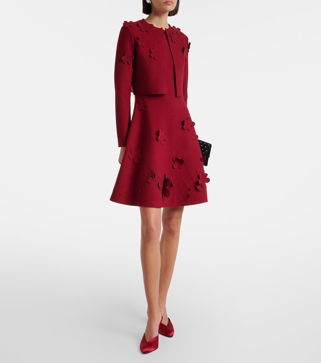 Cardigan raccourci à fleurs | Oscar de la Renta