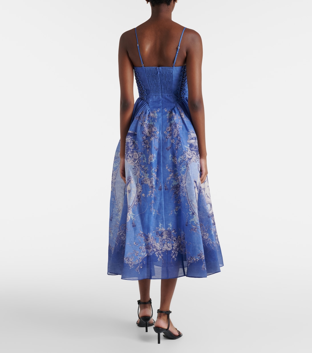 Rebellion linen and silk bustier dress | Zimmermann