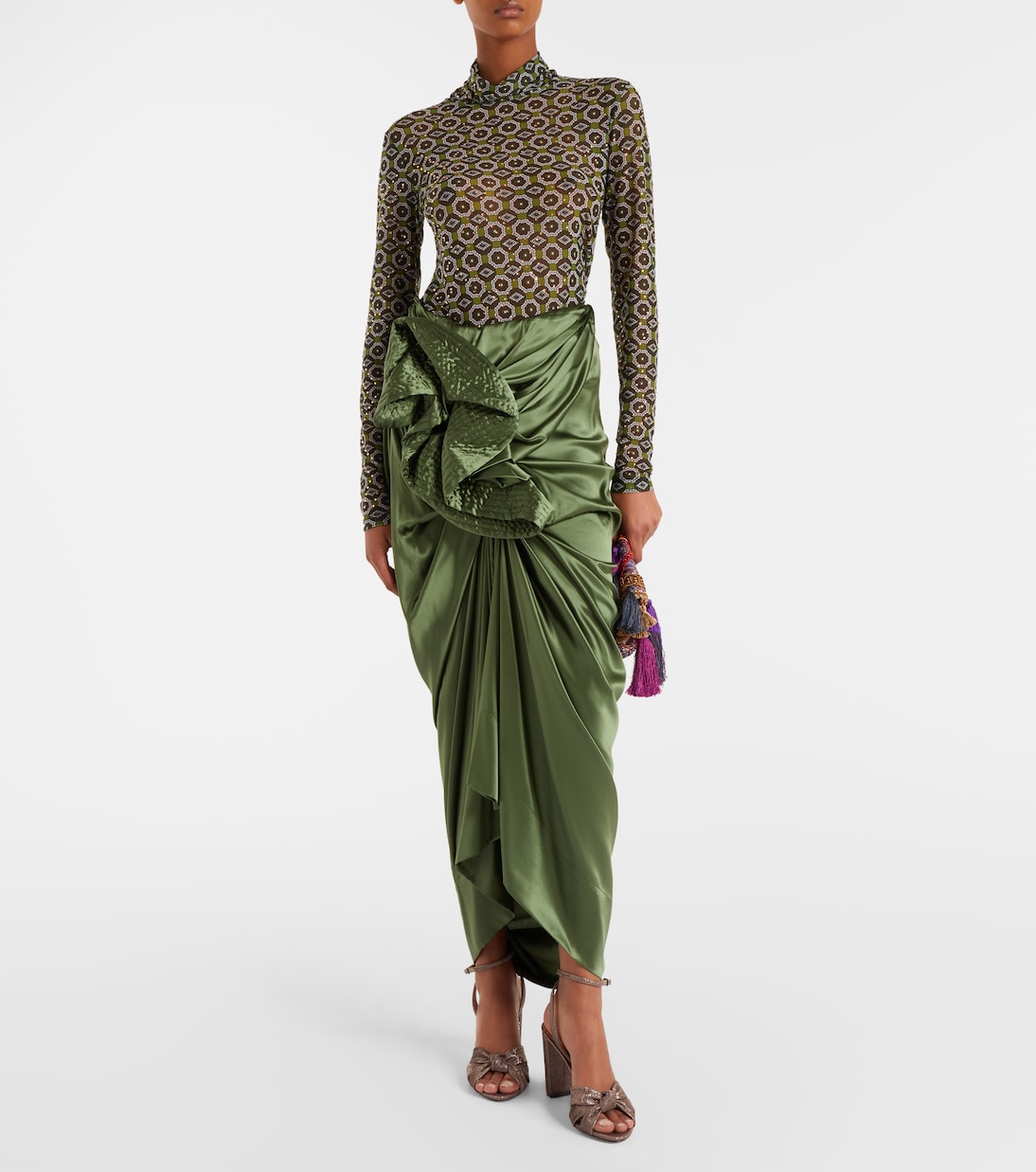 Nina 85 metallic-effect twill sandals | Aquazzura