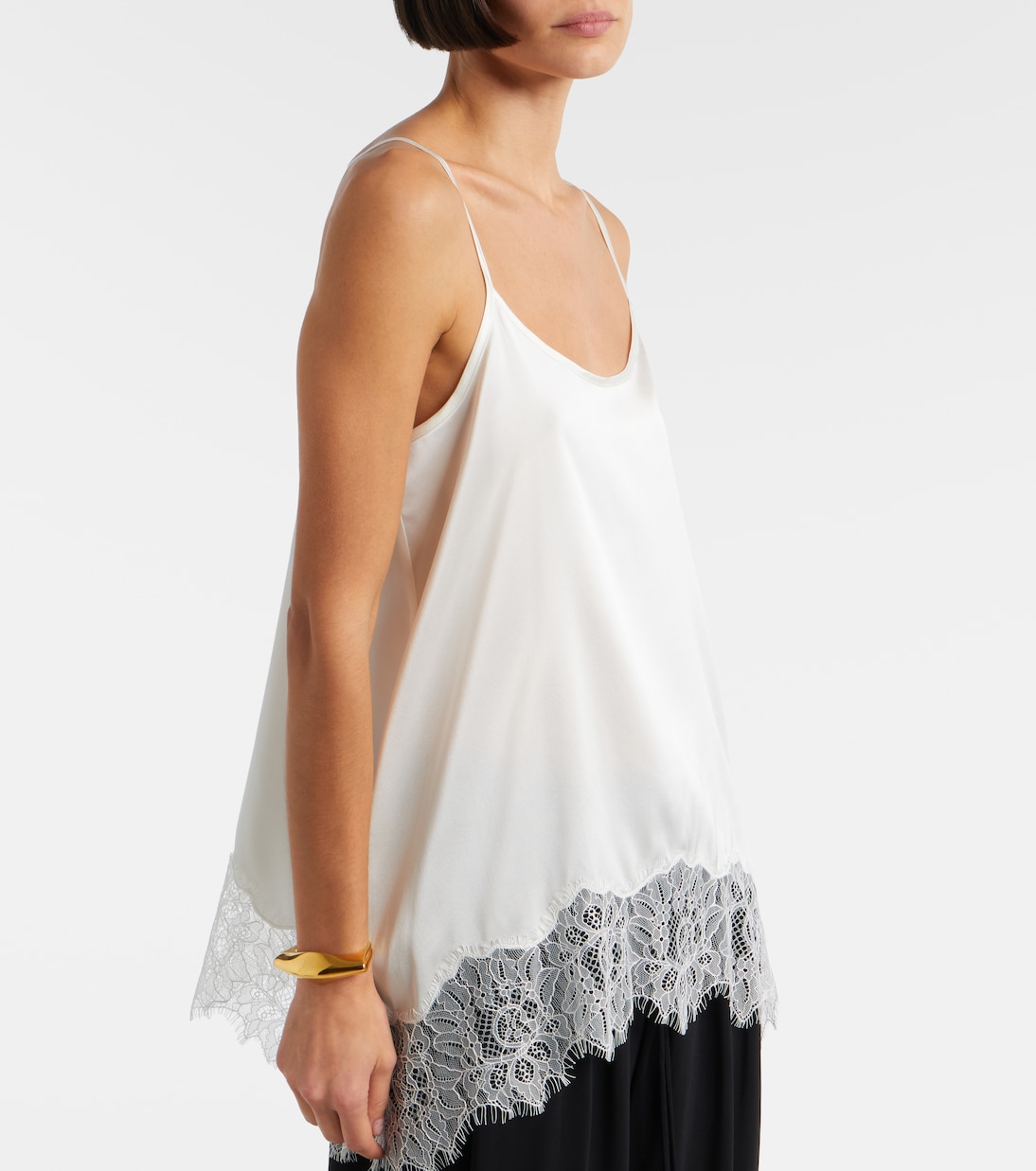 Chloe lace-trimmed silk-blend satin camisole | Staud