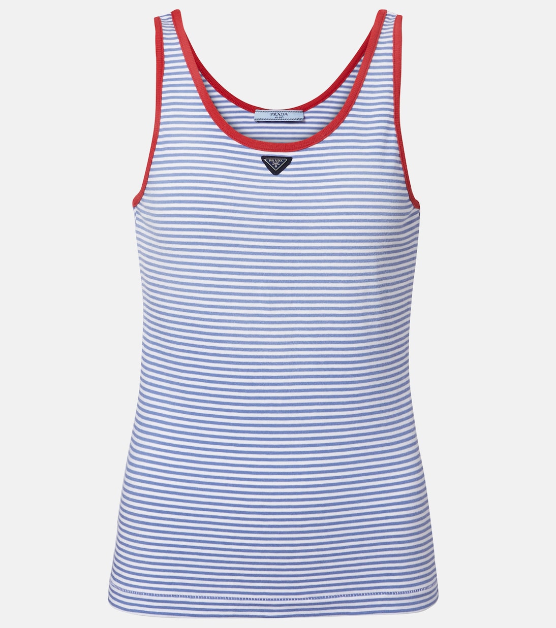 Striped cotton jersey tank top | Prada