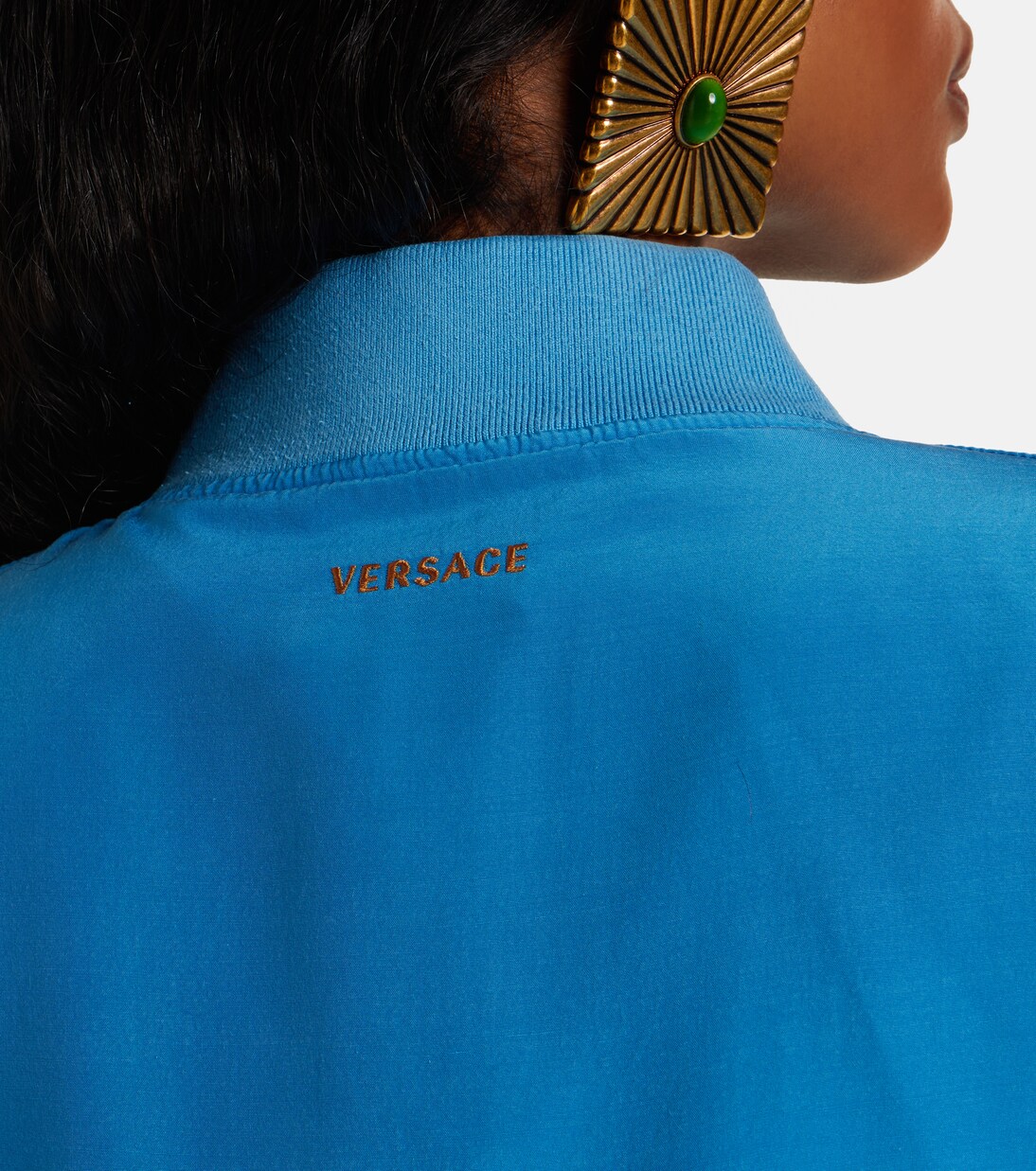 大廓形真丝府绸束腰夹克 | Versace