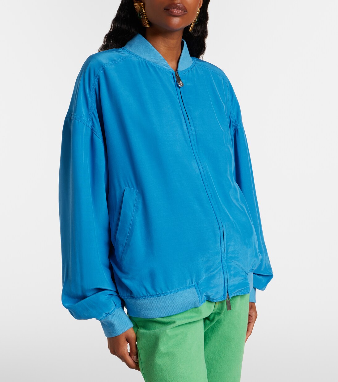 大廓形真丝府绸束腰夹克 | Versace