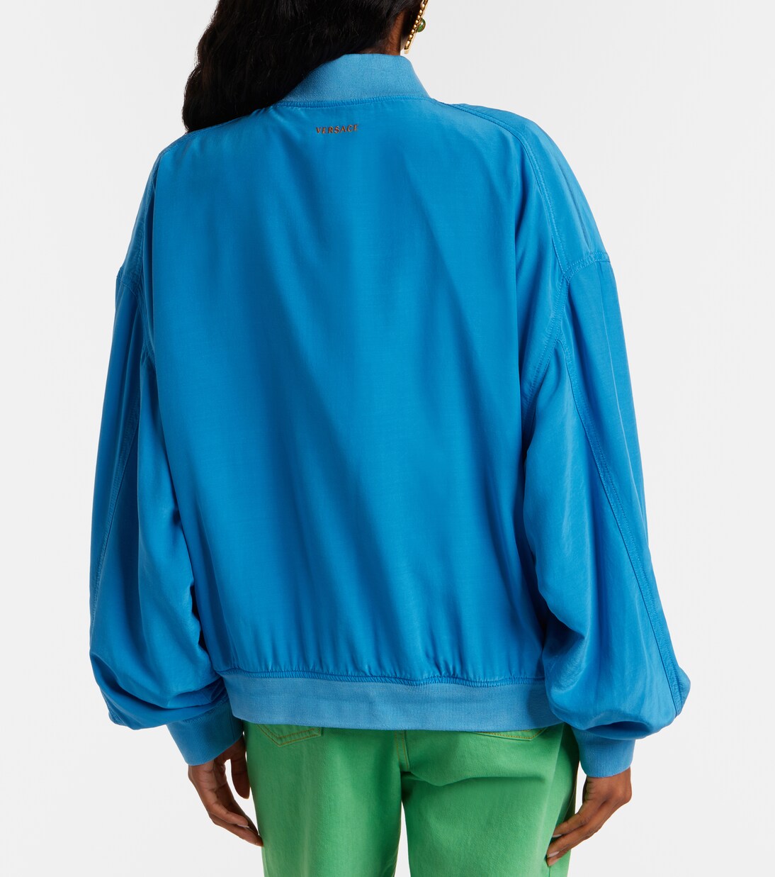 大廓形真丝府绸束腰夹克 | Versace