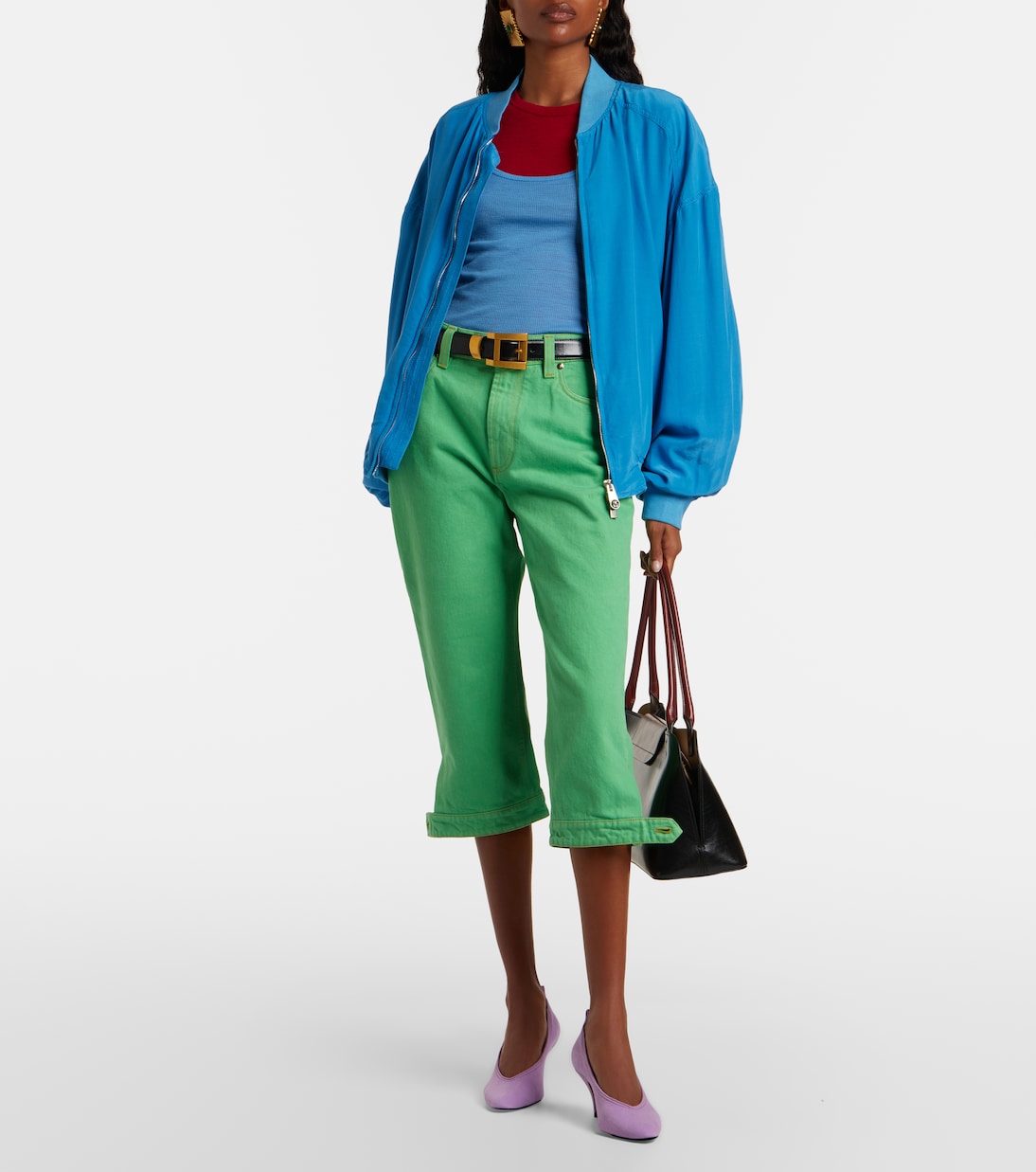 大廓形真丝府绸束腰夹克 | Versace