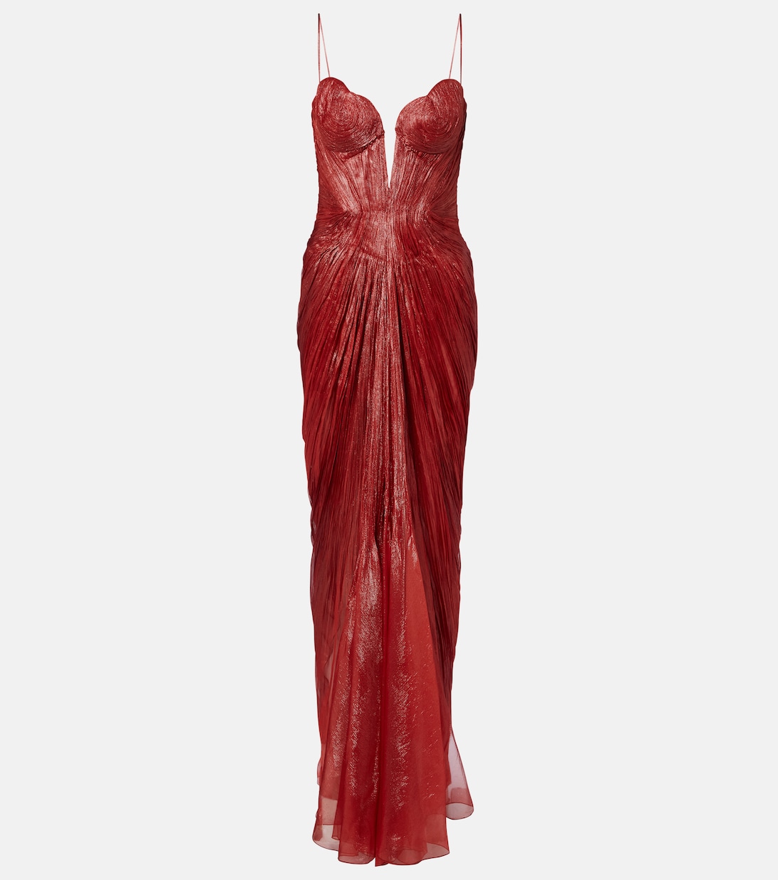 Cecilia draped silk muslin bustier gown | Maria Lucia Hohan