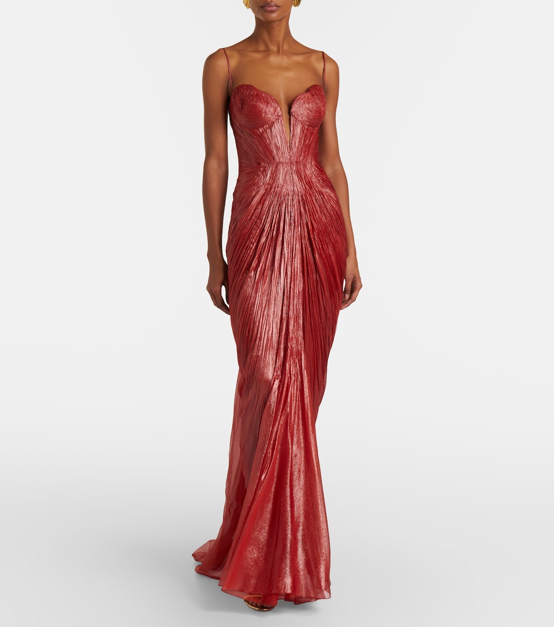 Cecilia draped silk muslin bustier gown | Maria Lucia Hohan
