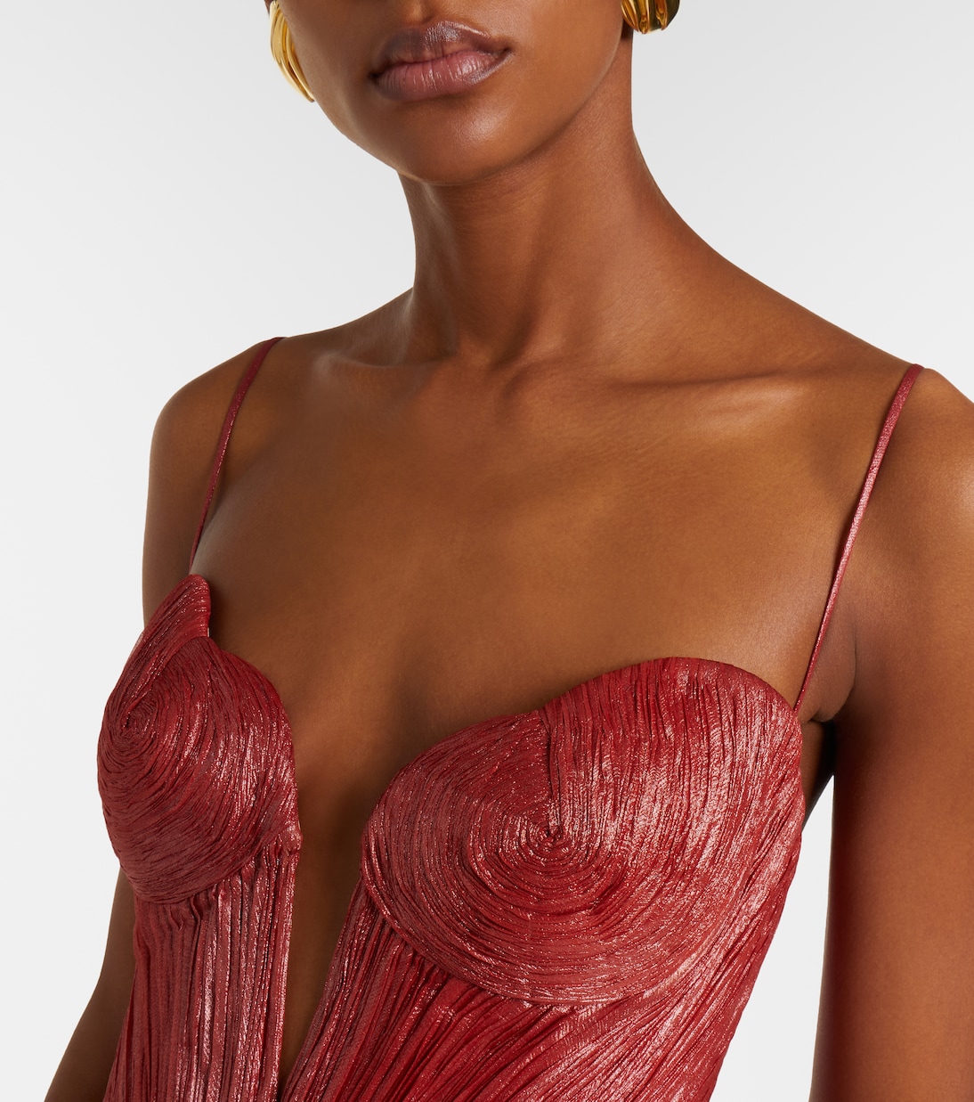 Cecilia draped silk muslin bustier gown | Maria Lucia Hohan
