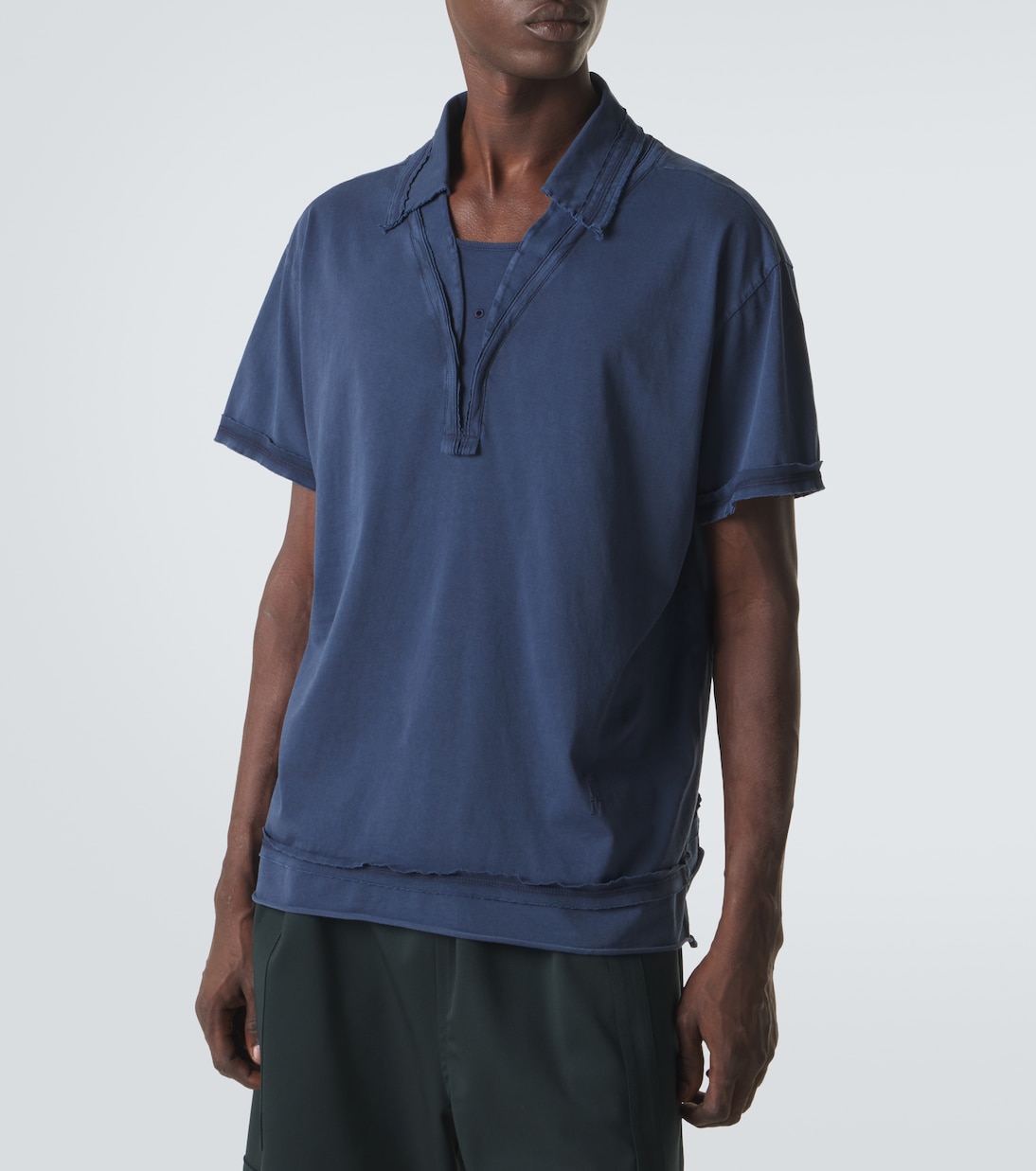Otak layered cotton polo shirt | Kiko Kostadinov