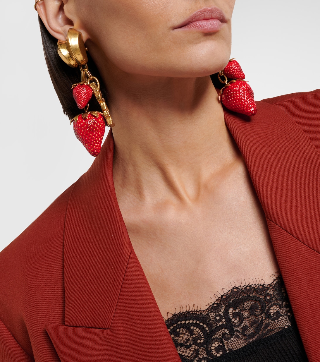 Cassandre embellished drop earrings | Saint Laurent