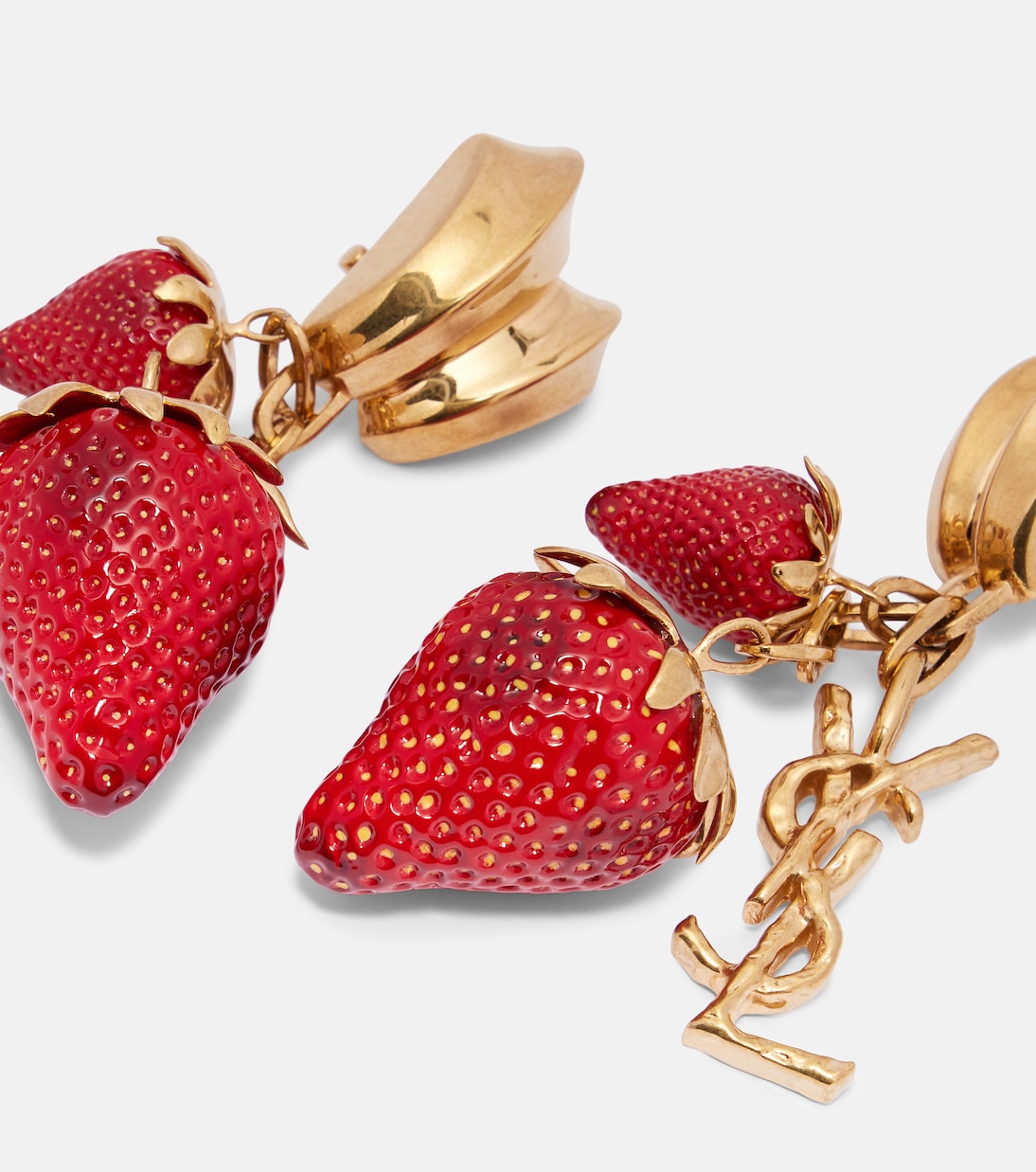 Cassandre embellished drop earrings | Saint Laurent