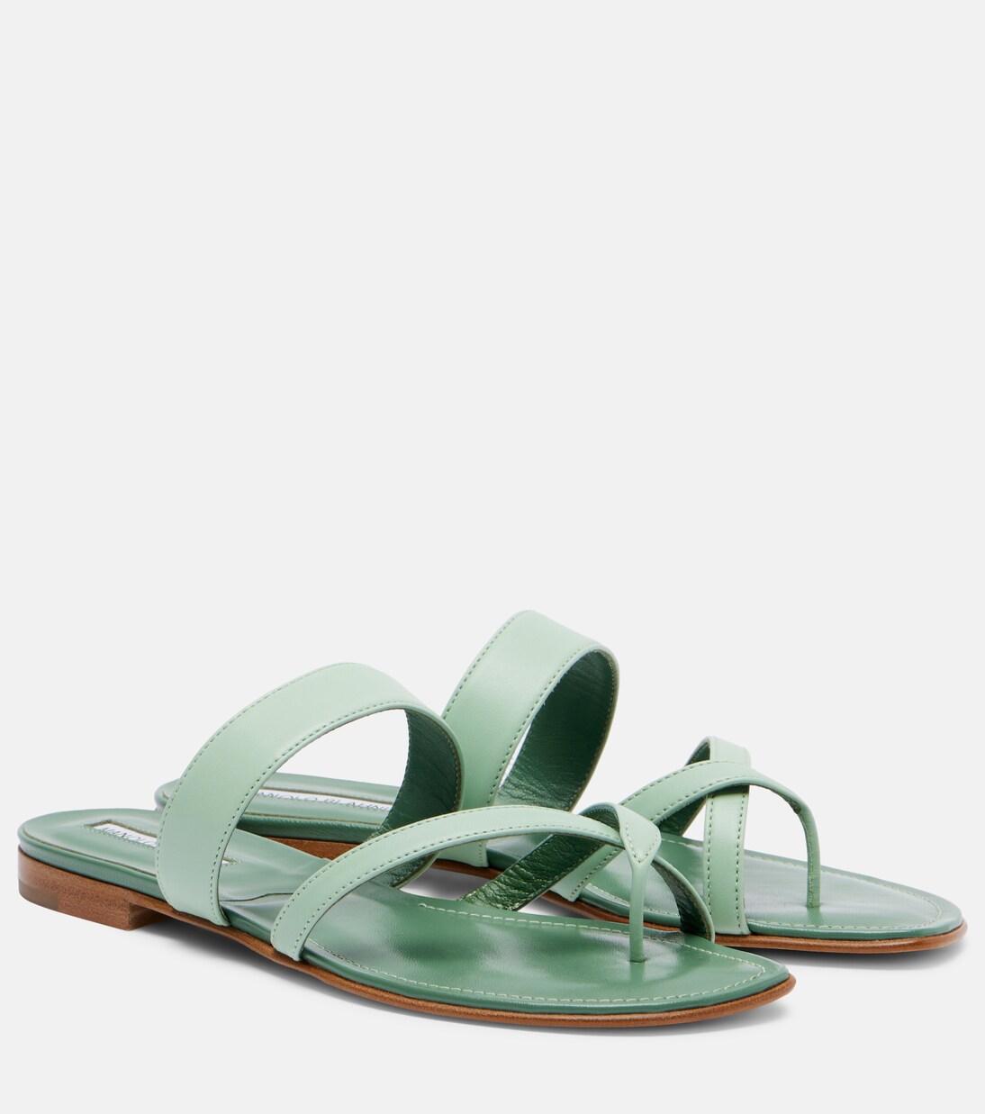 Susaflat leather thong sandals | Manolo Blahnik