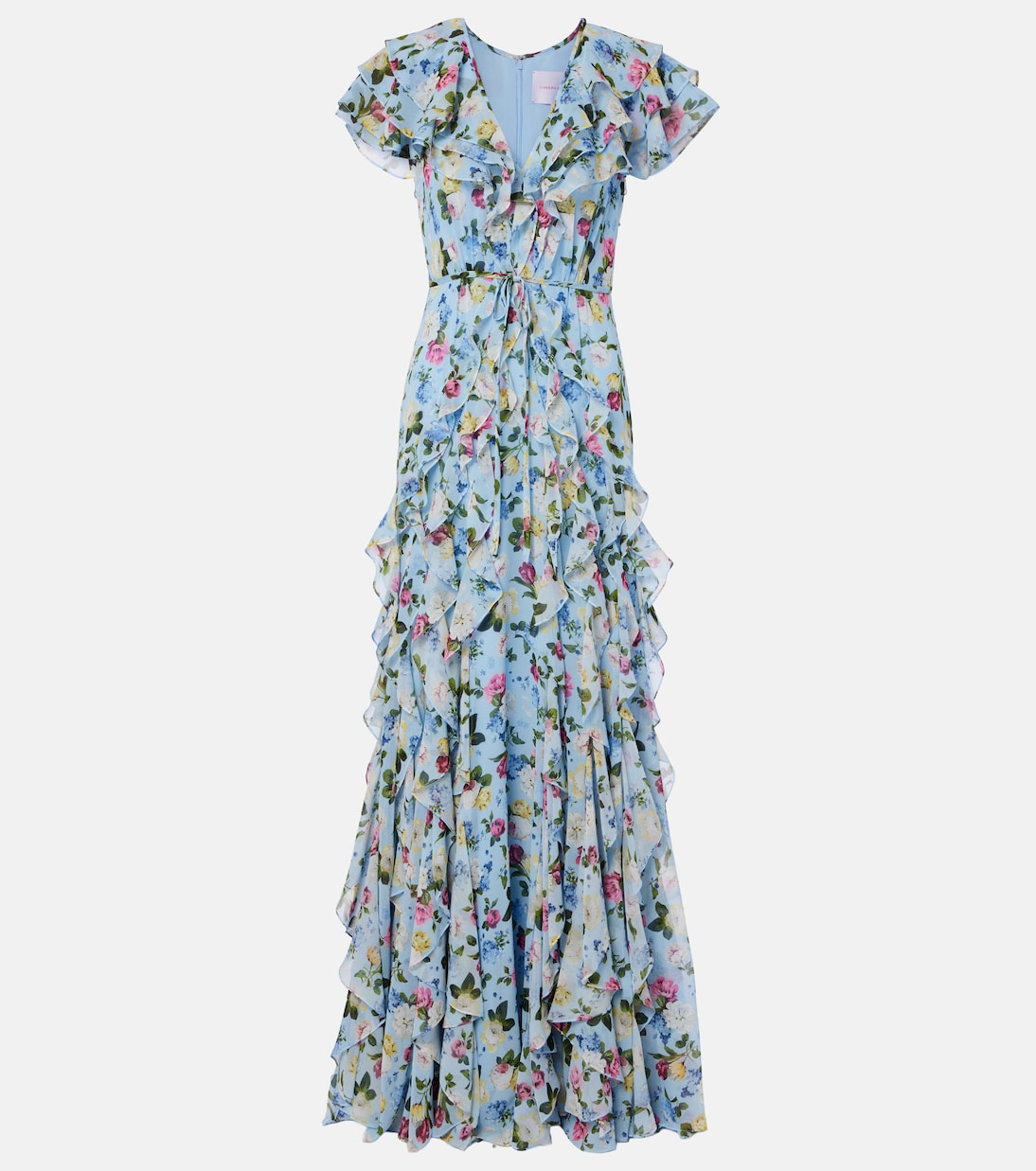 Floral ruffled silk gown | Carolina Herrera