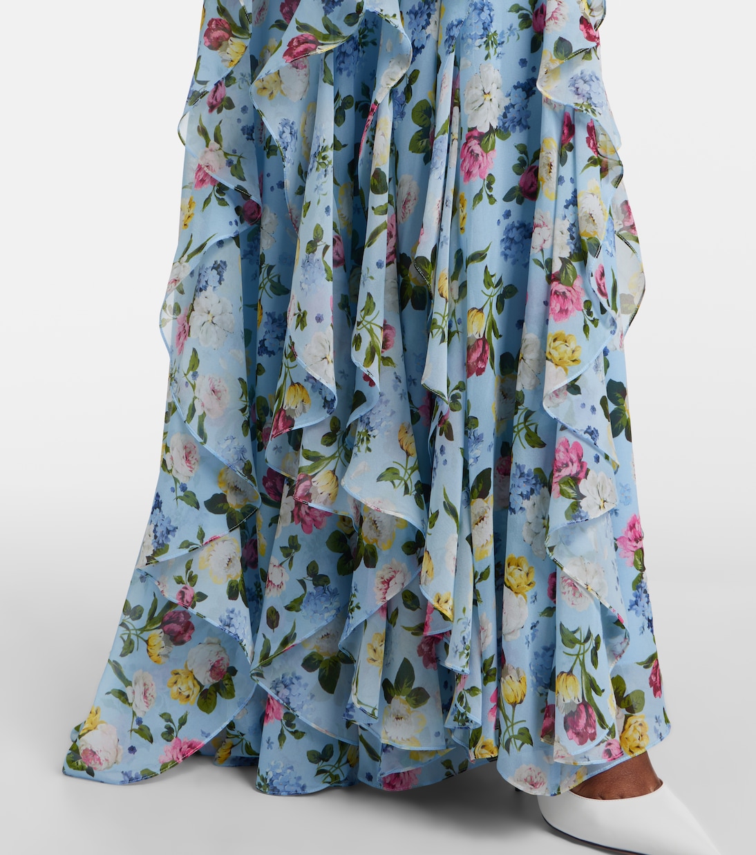 Floral ruffled silk gown | Carolina Herrera