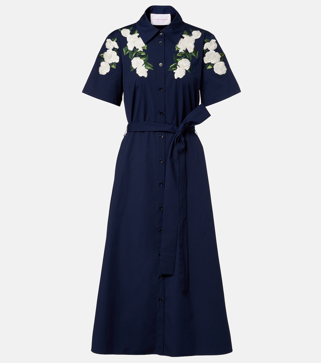 Floral cotton-blend shirt dress | Carolina Herrera