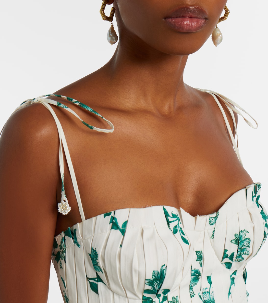 Crop top Moringa in cotone plissé | Agua by Agua Bendita