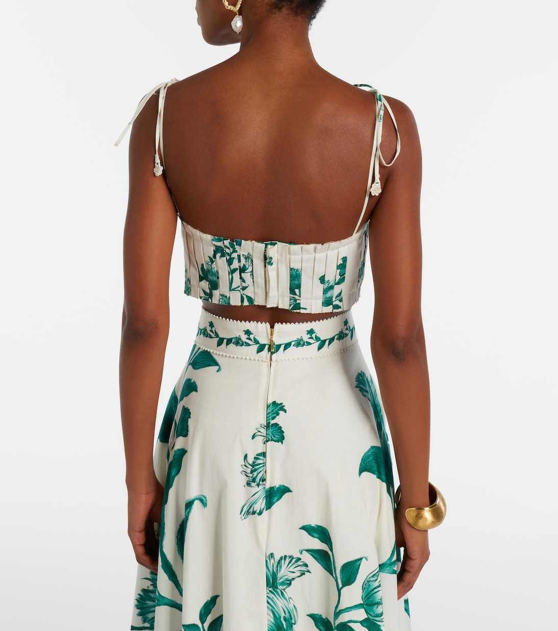 Crop top Moringa in cotone plissé | Agua by Agua Bendita