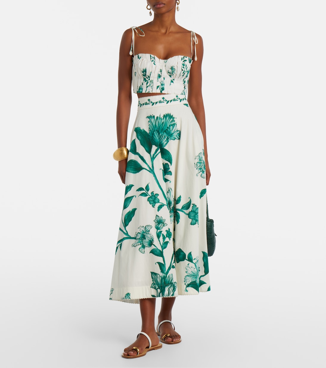 Crop top Moringa in cotone plissé | Agua by Agua Bendita