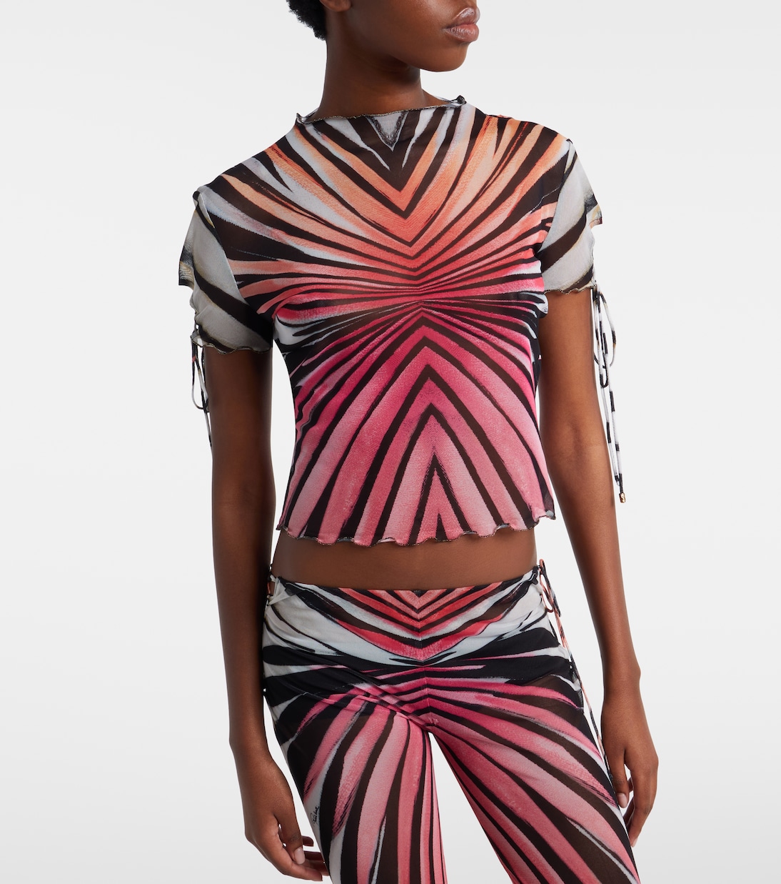 Printed mesh top | Roberto Cavalli