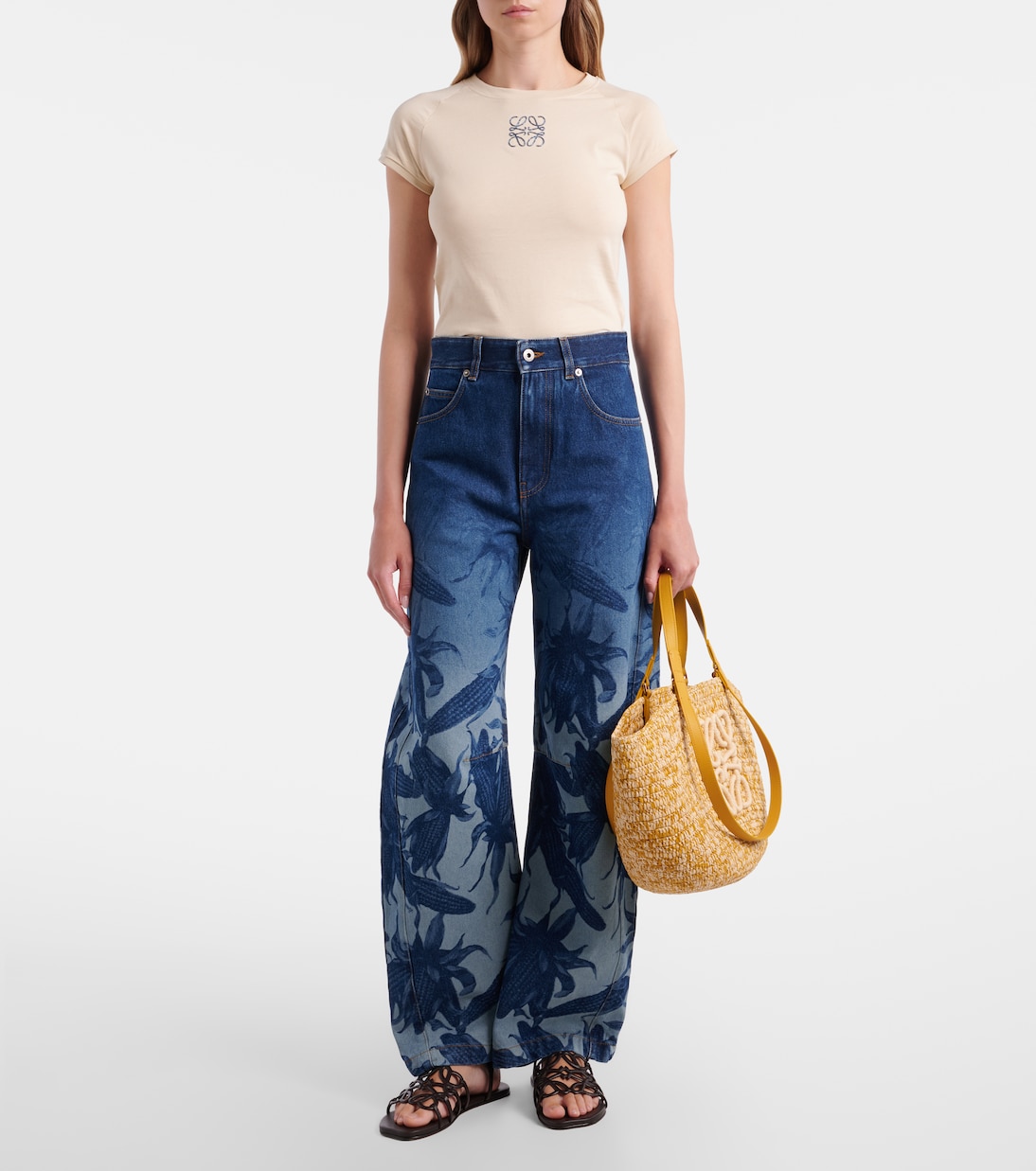 Paula's Ibiza Petal Anagram leather sandals | Loewe