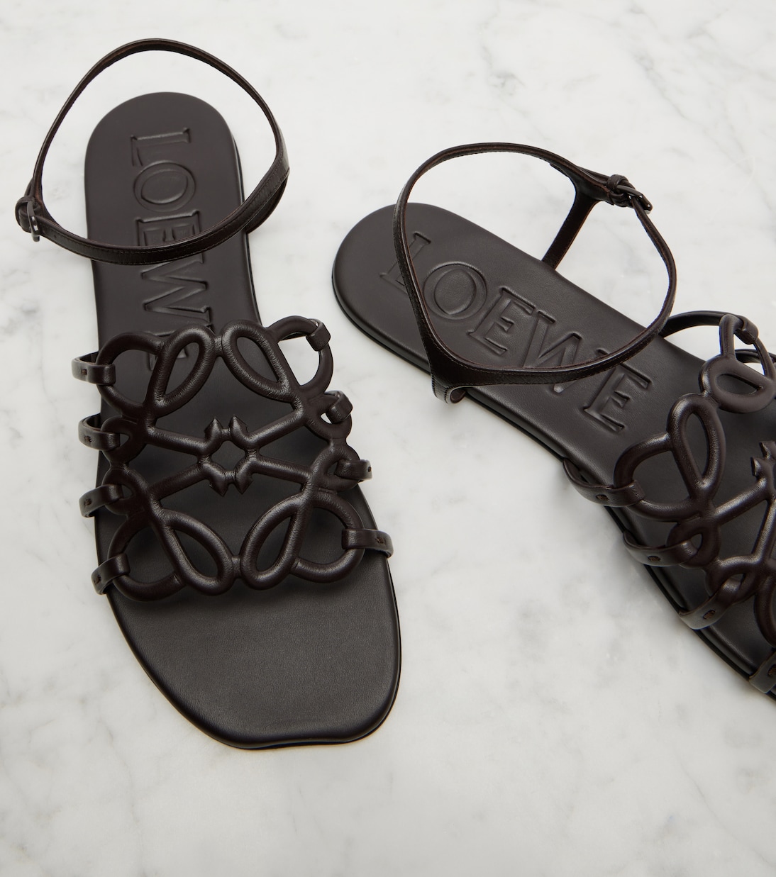 Paula's Ibiza Petal Anagram leather sandals | Loewe