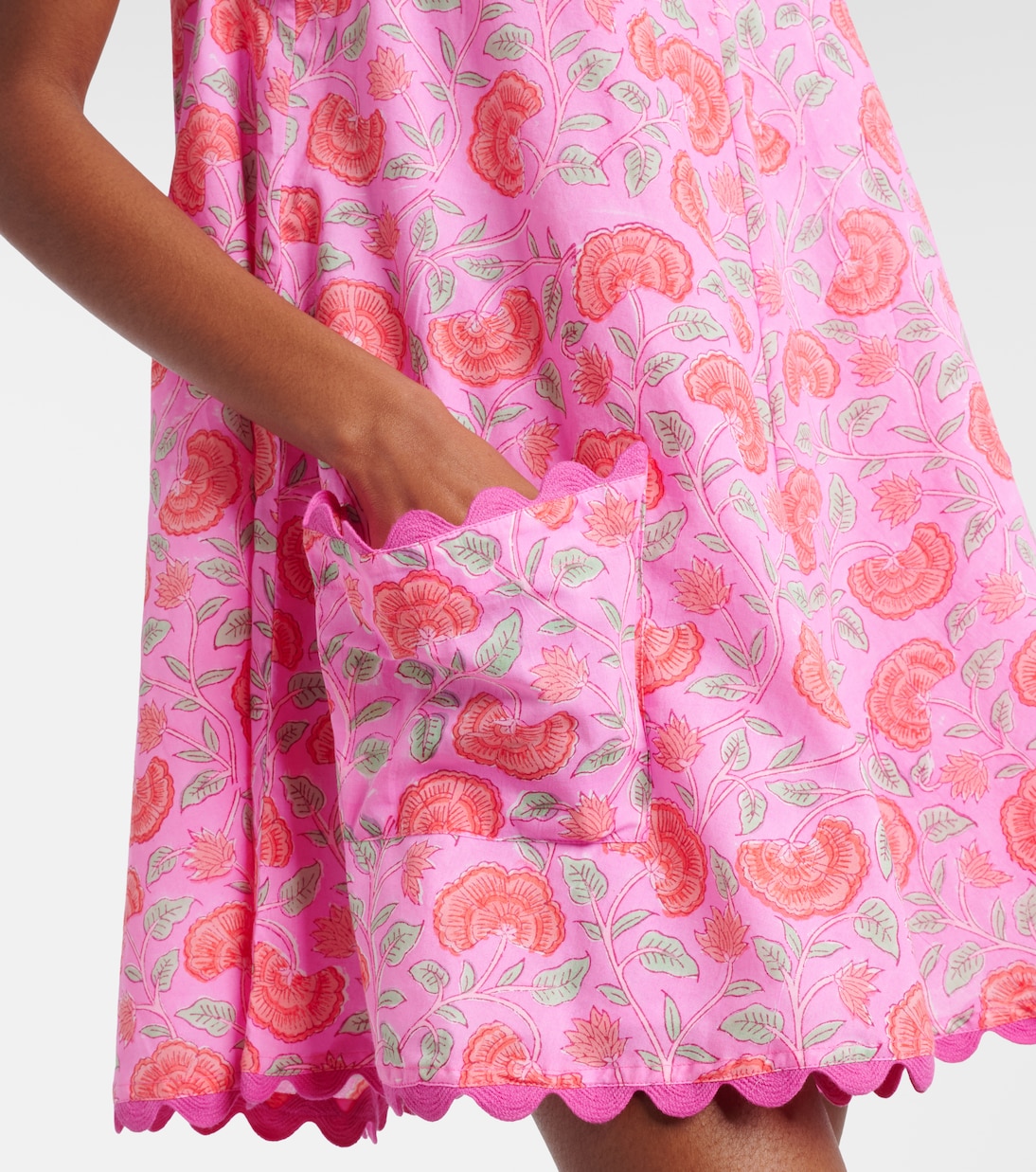 Abito corto in cotone con stampa floreale | Juliet Dunn