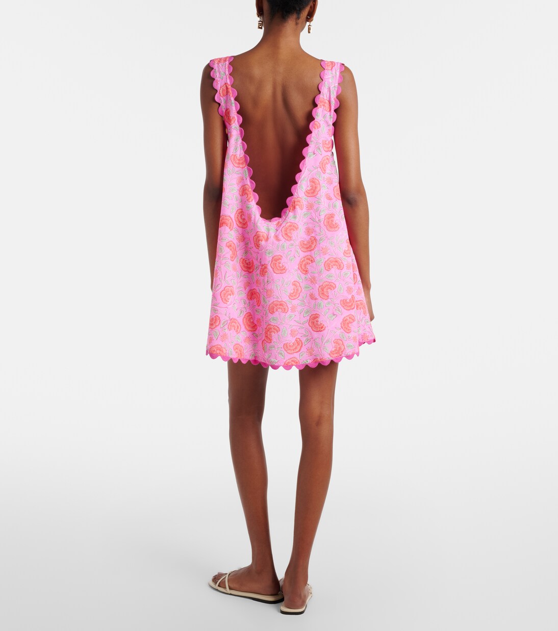 Abito corto in cotone con stampa floreale | Juliet Dunn