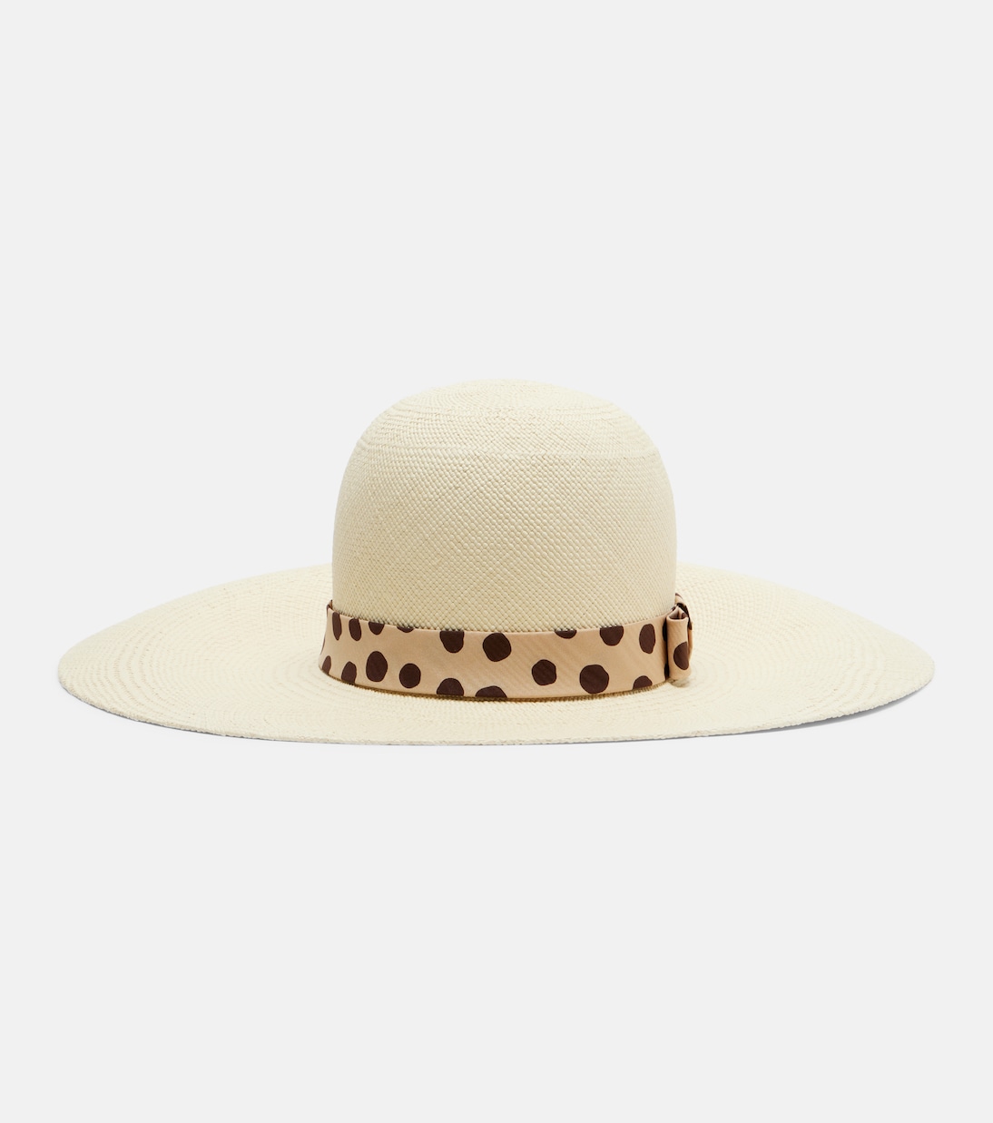 Polka-dot straw boater hat | Valentino