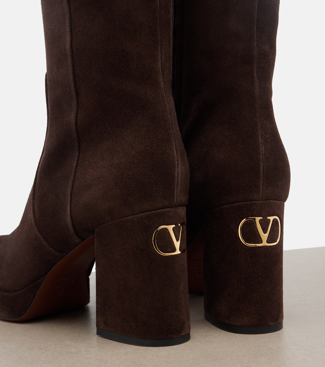 Fawcette VLogo suede knee-high boots | Valentino Garavani