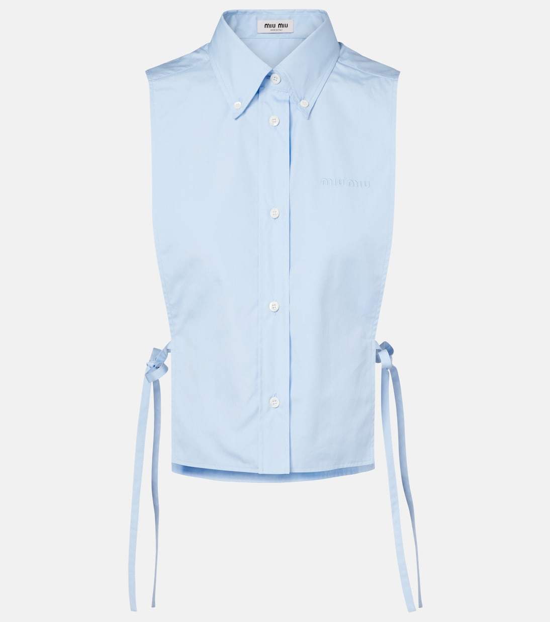 Cutout cropped cotton poplin shirt | Miu Miu