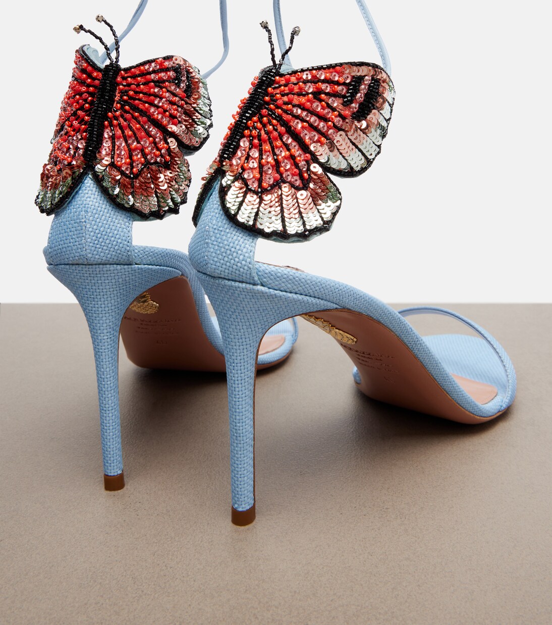 Papillon D'Amour embellished sandals | Aquazzura