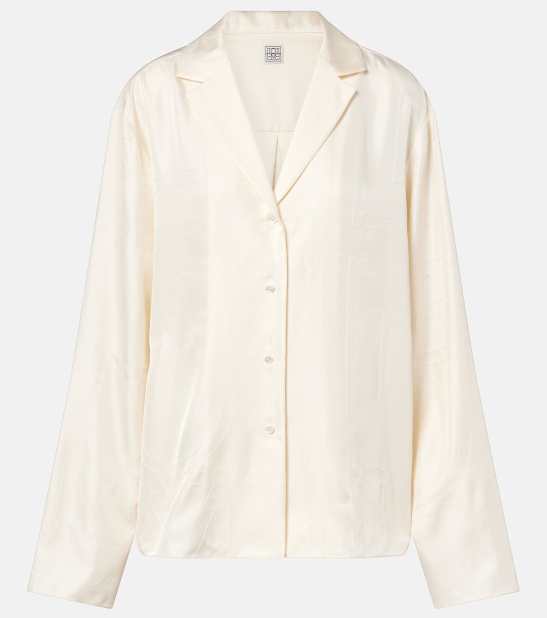 Monogram silk satin pajama shirt | Toteme