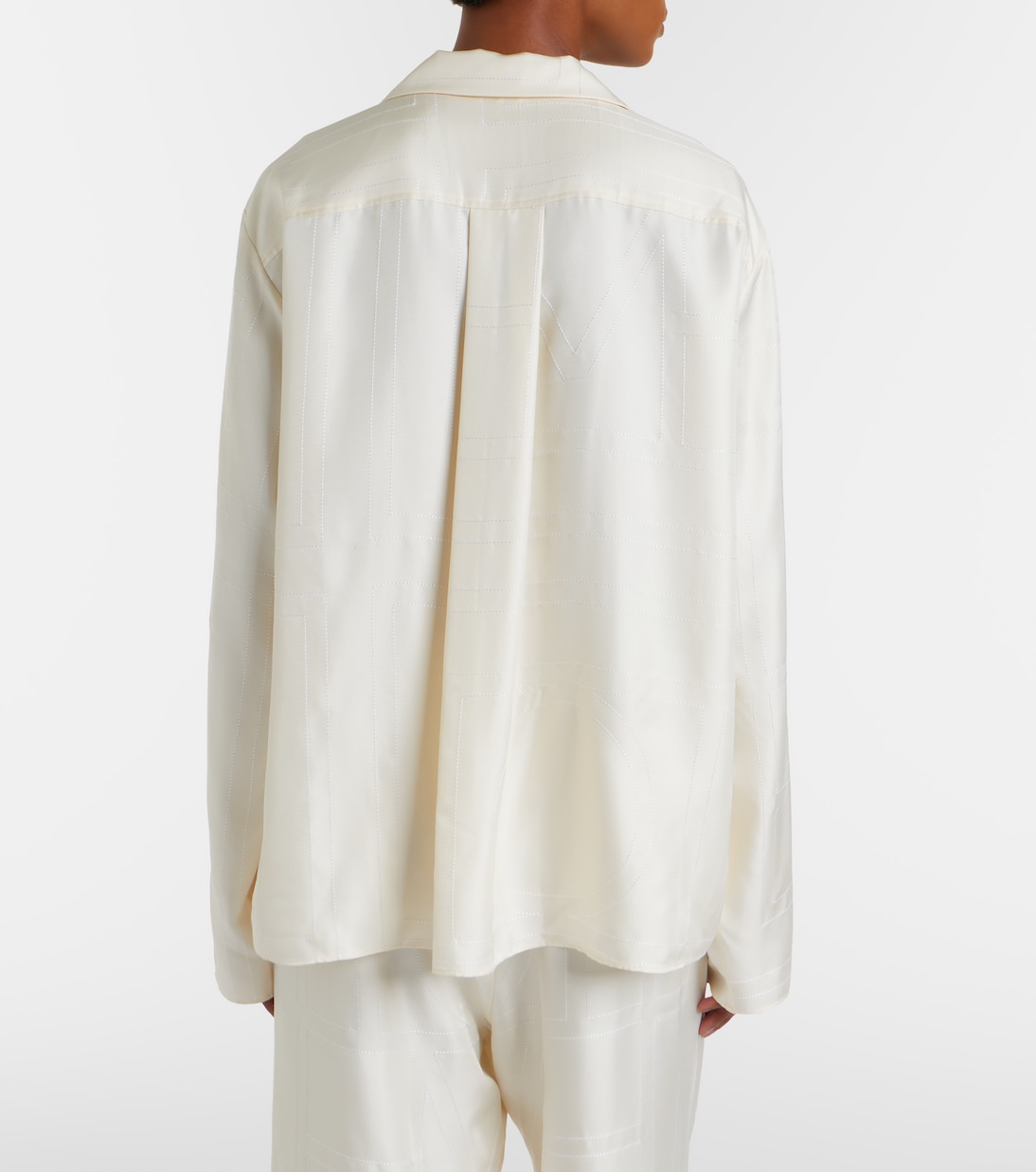 Monogram silk satin pajama shirt | Toteme