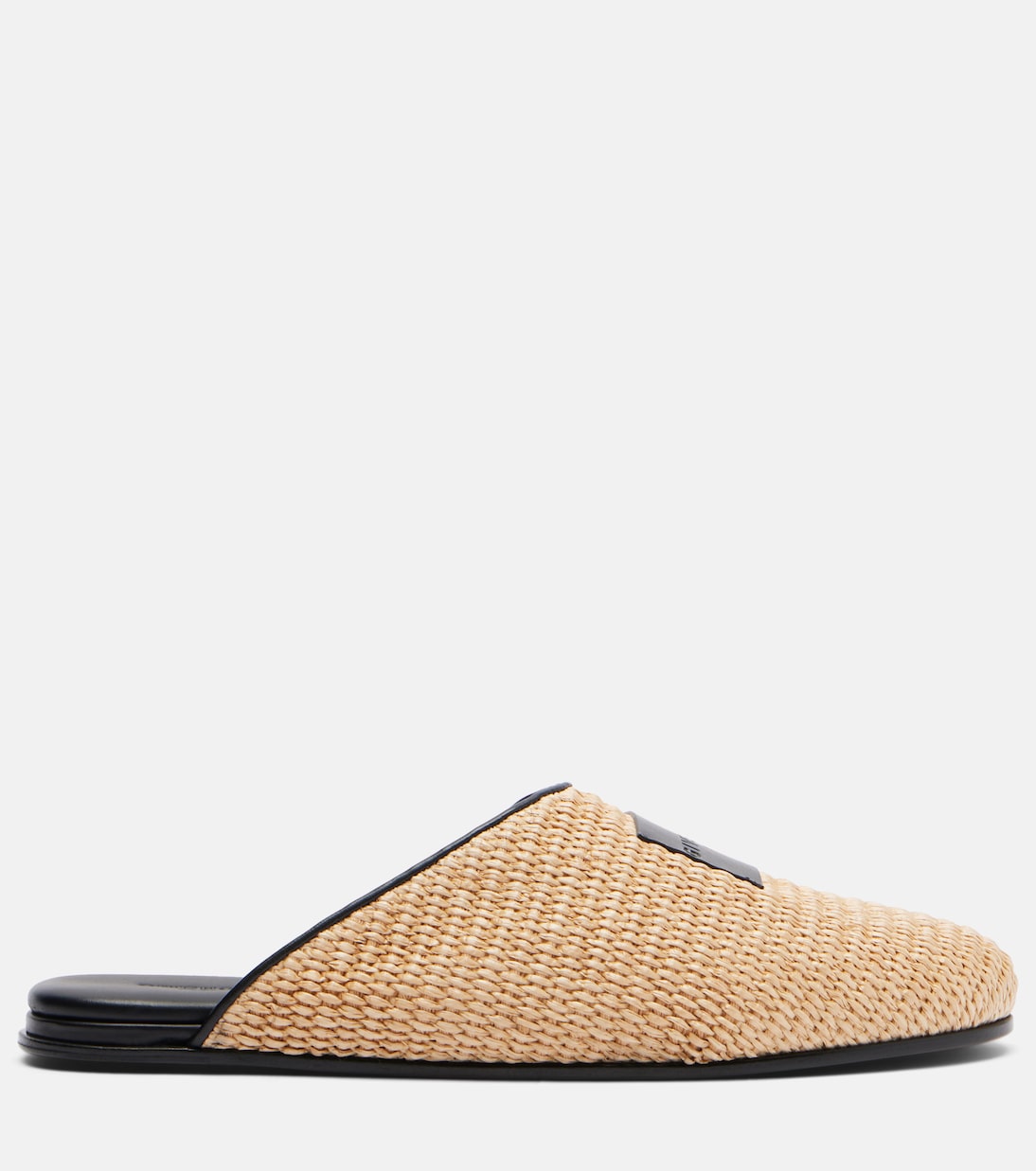 Label leather-trimmed woven mules | Givenchy