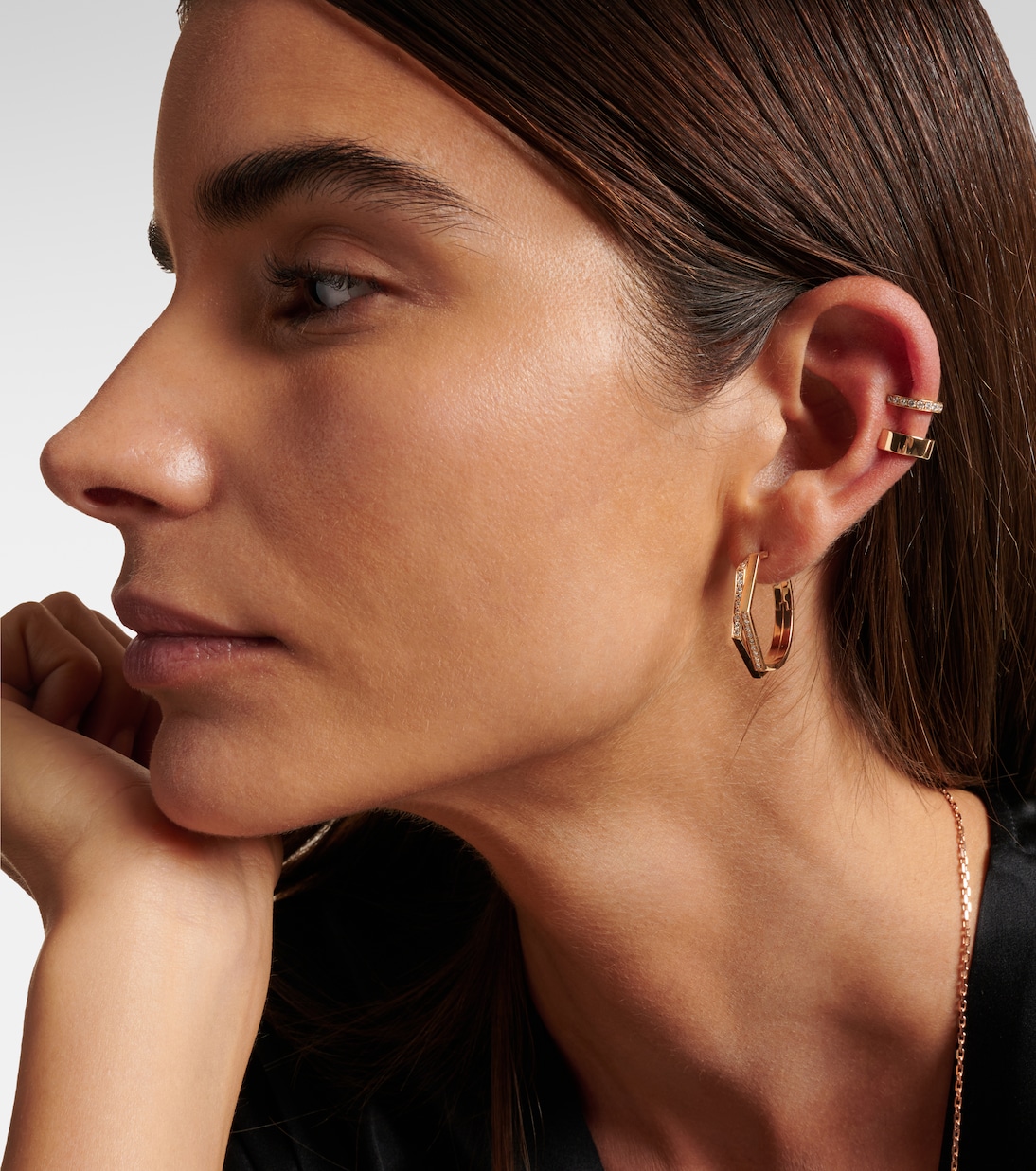 Boucle d'oreille unique Berbere Module en or rose 18 ct et diamants | Repossi