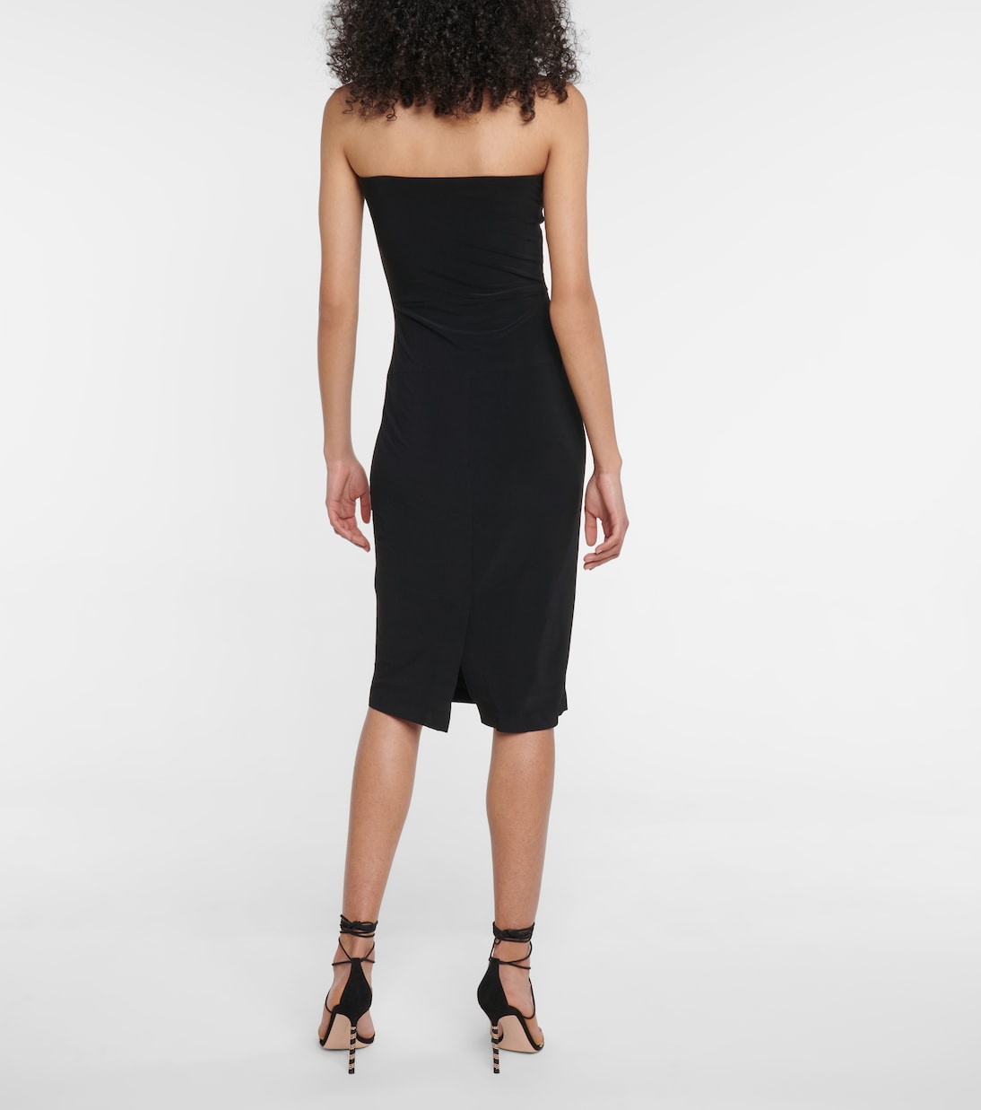 Strapless jersey-blend midi dress | Norma Kamali
