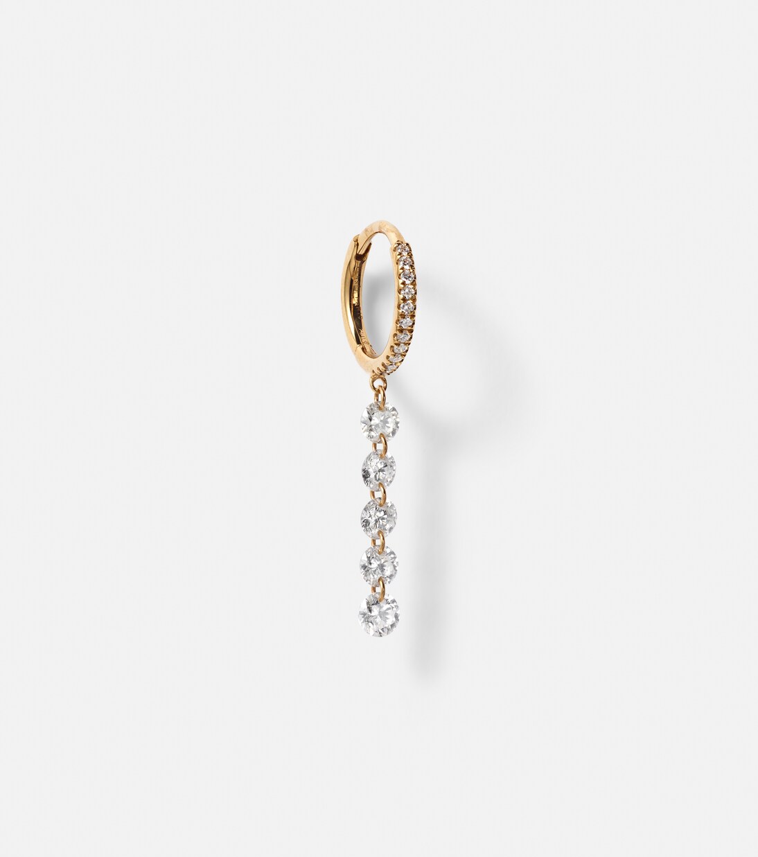Piercing 18kt gold single earring with diamonds | Persée
