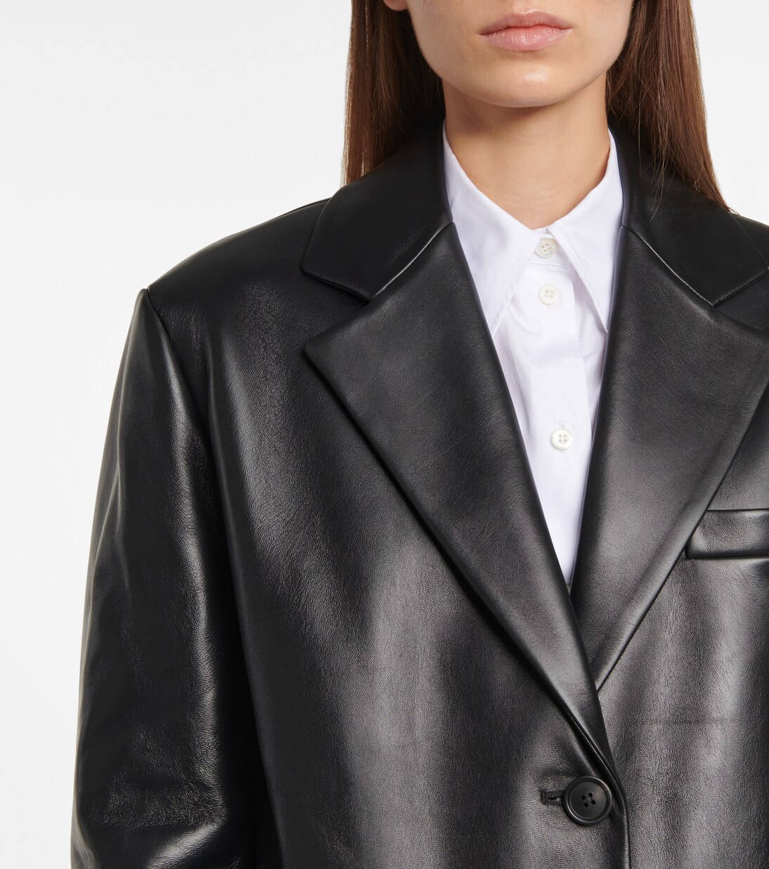 Abrigo de piel de botonadura simple | Prada