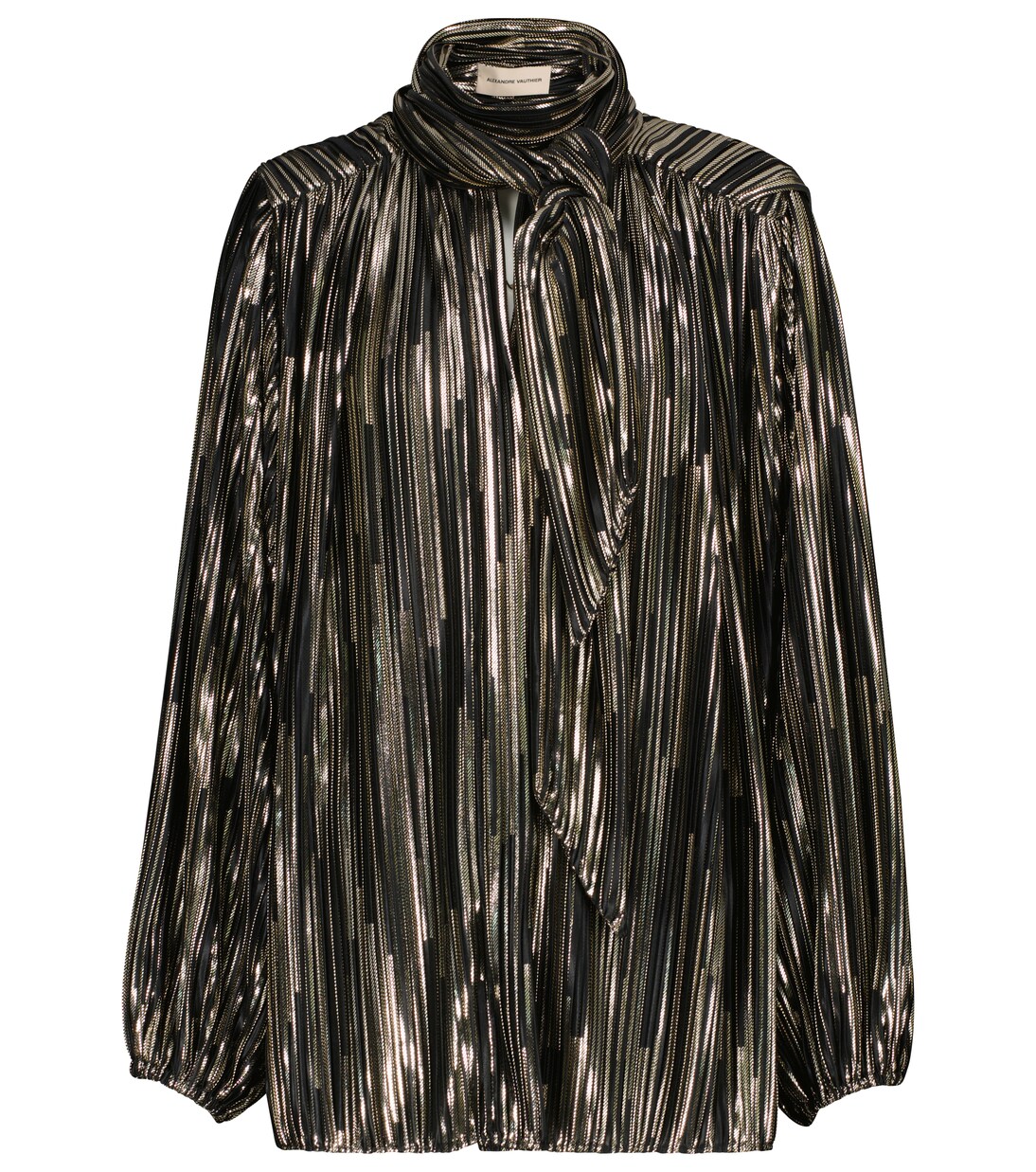 Metallic tie-neck blouse | Alexandre Vauthier