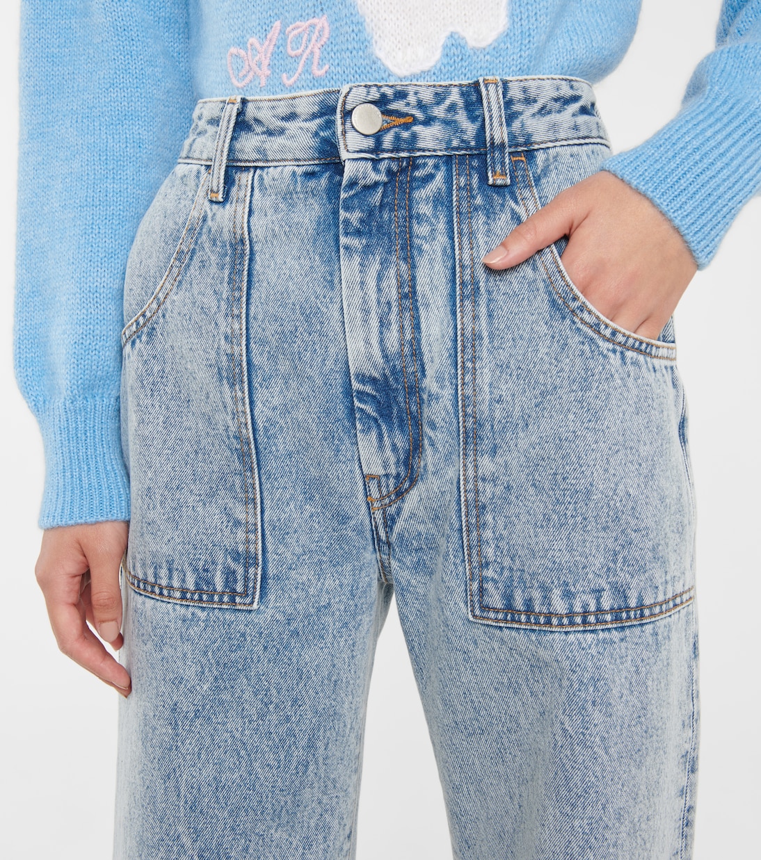 High-Rise Wide-Leg Jeans | Alessandra Rich