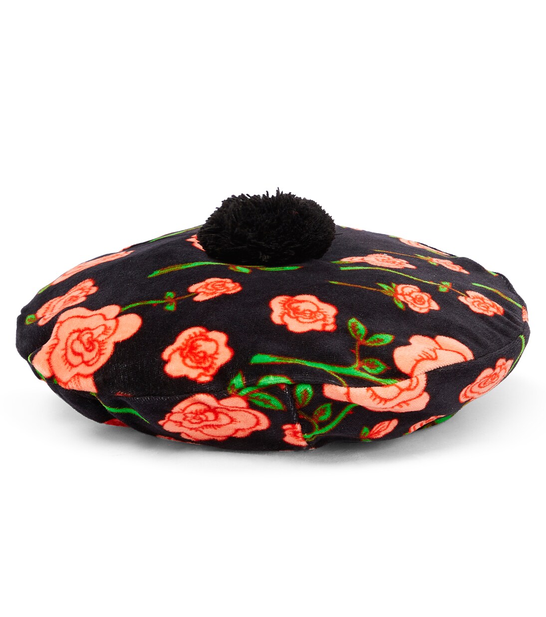 Floral pompom cotton velvet beret | Mini Rodini