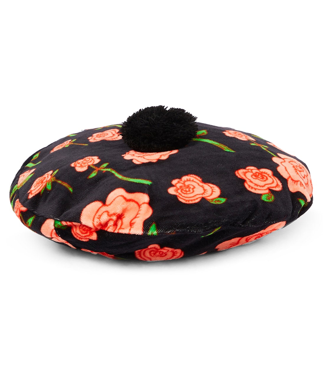Floral pompom cotton velvet beret | Mini Rodini