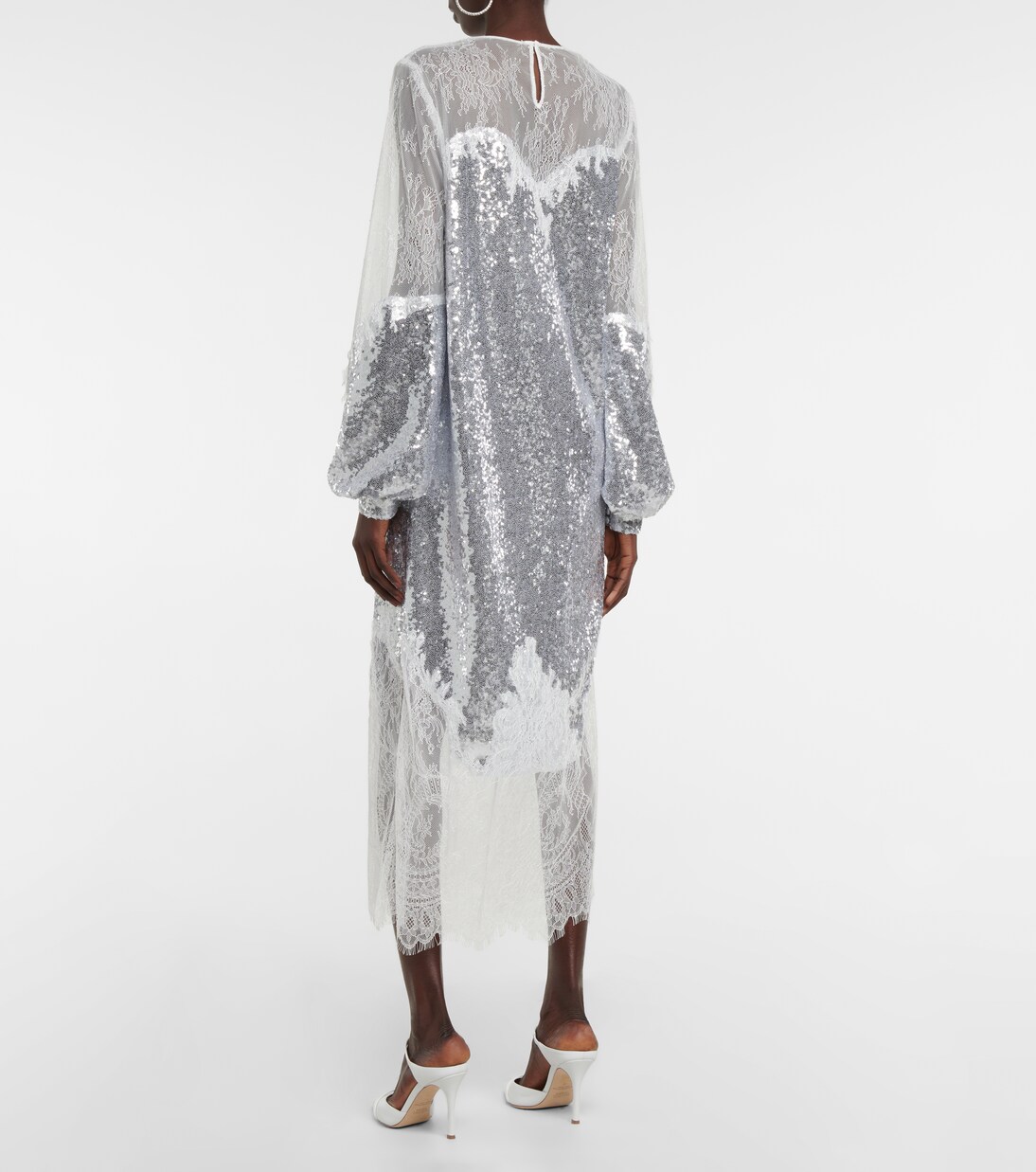 Robe Zahara à sequins et dentelle | Costarellos