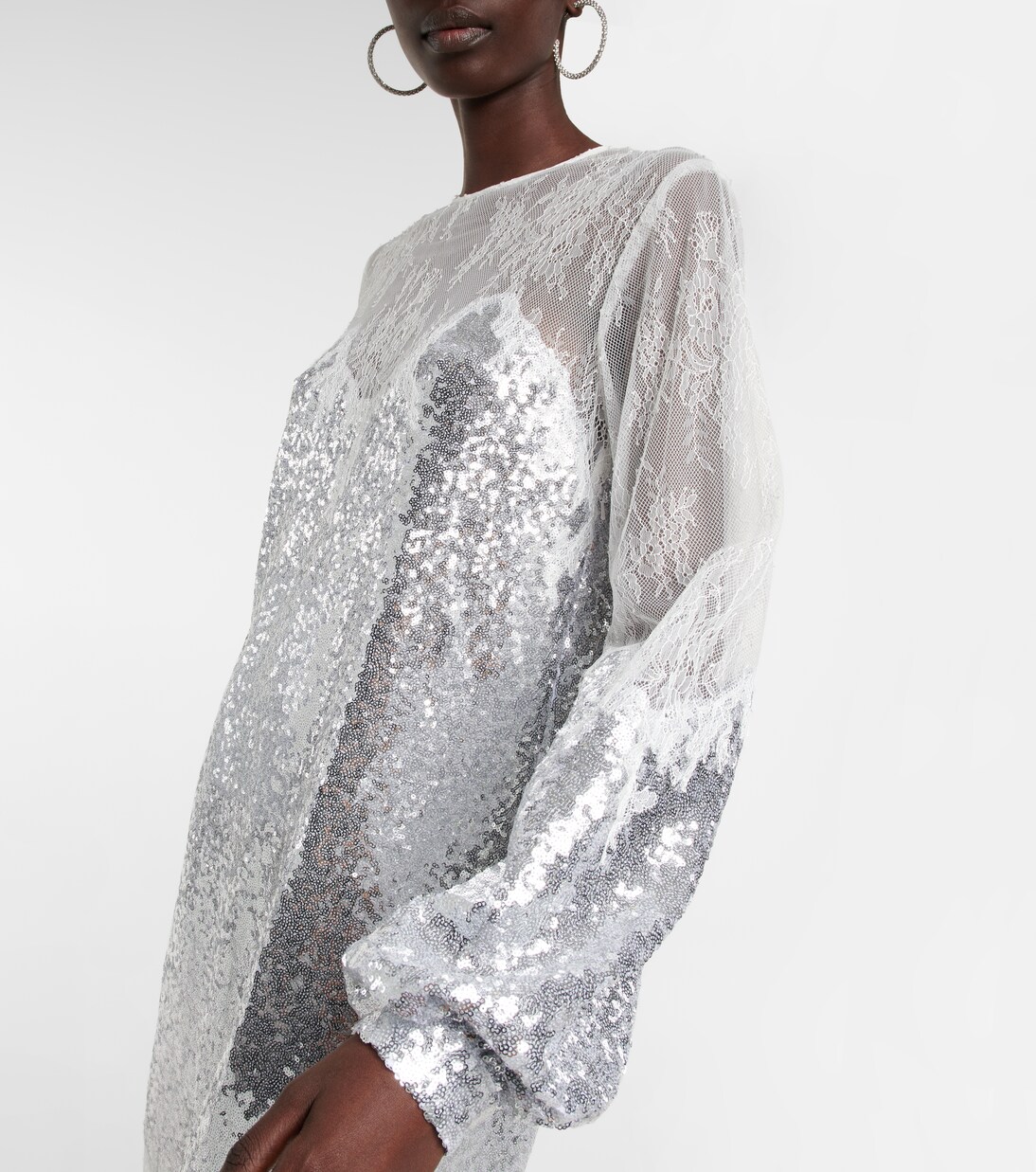 Robe Zahara à sequins et dentelle | Costarellos