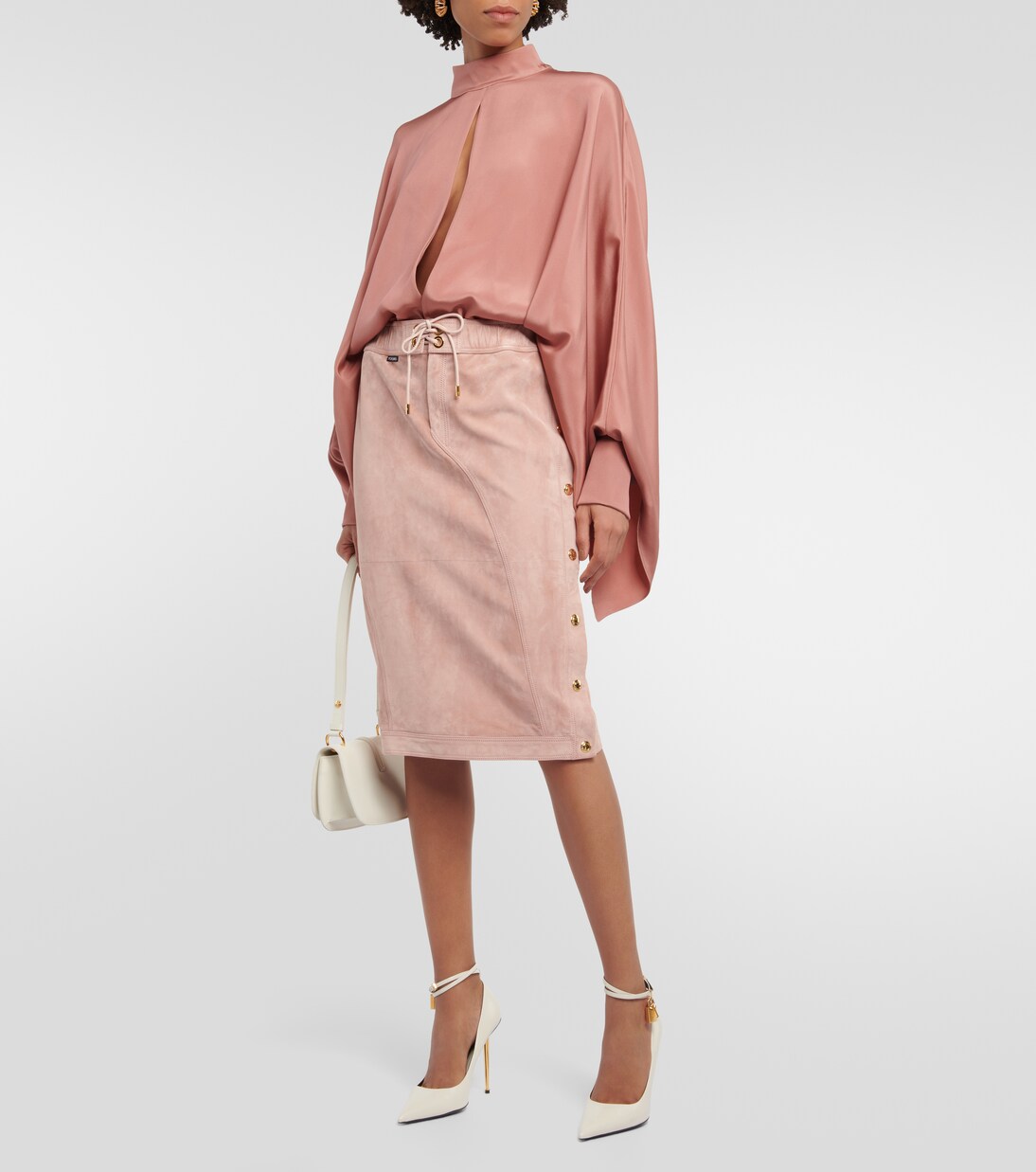Plonge leather midi skirt | Tom Ford