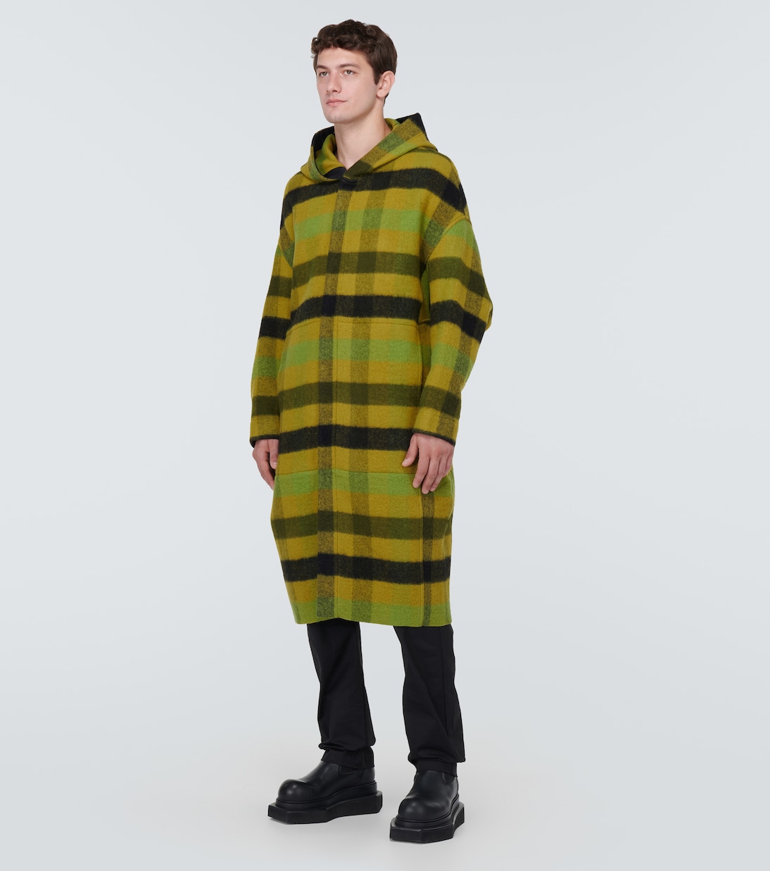 Checked wool coat | Rick Owens